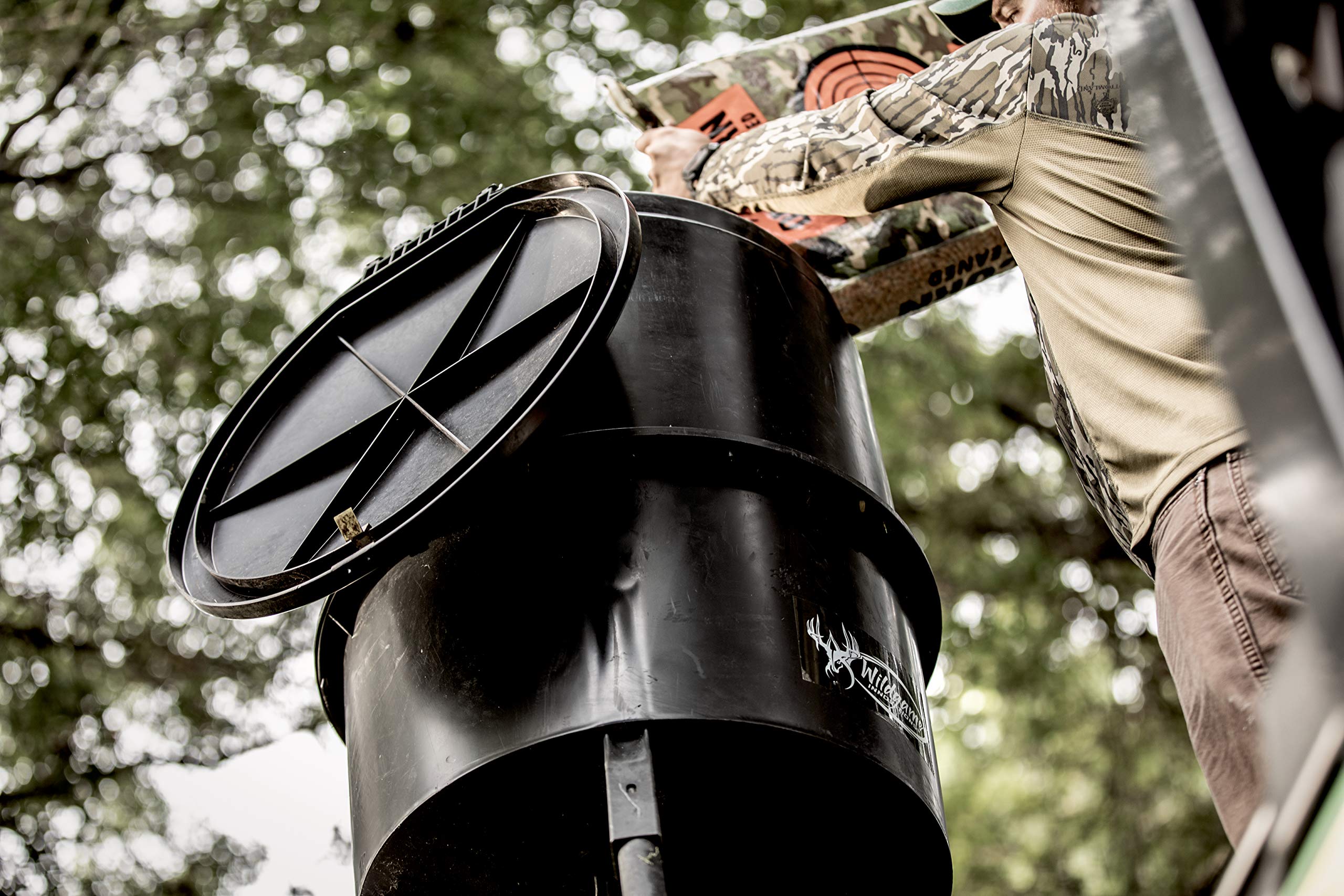WILDGAME INNOVATIONS Quick-Set 225 lb Digital Timer Game Feeder - Durable Tripod Hunting Feeder for Corn & Pellets with 1-4 Feed Times & 30ft Range | Perfect for Deer Hunting, Wildlife Attraction & Outdoor Feeding Stations