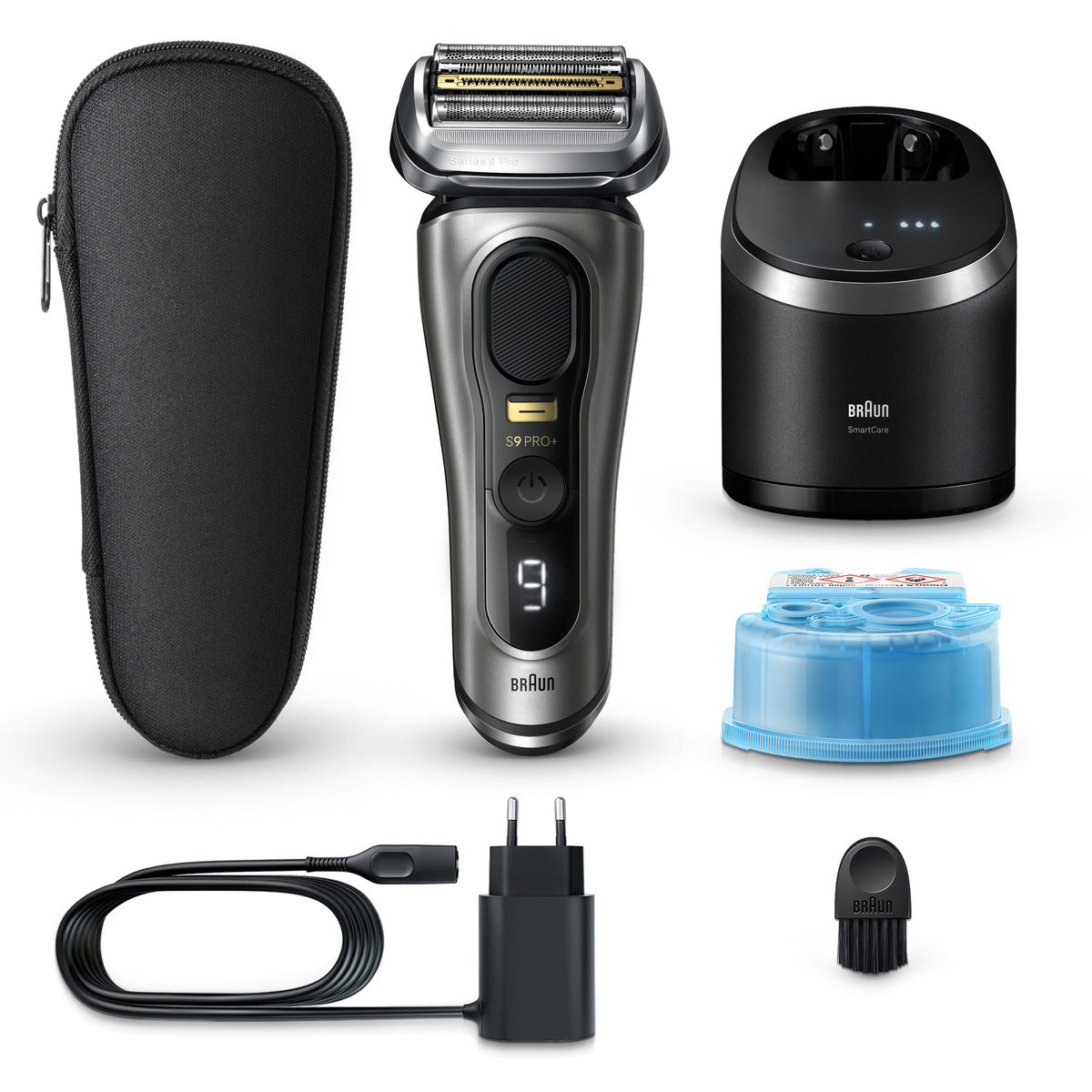 Braun Series 9 PRO+ 9565CC Men's Electric Shaver with Automatic Cleaning Station - Wet & Dry Shaving for Smooth Skin at Home or Travel