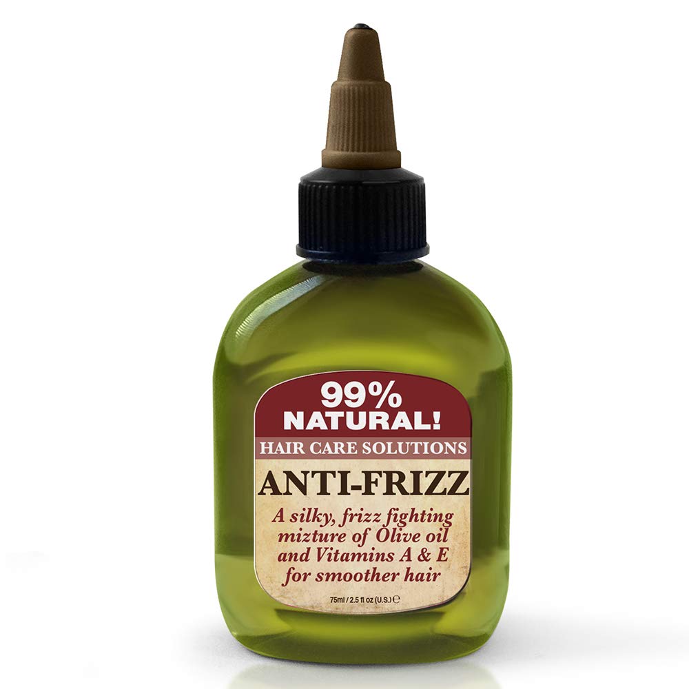 Difeel Premium 99% All Natural Anti-Frizz Hair Oil with Olive Oil, Vitamins A & E - 2.5oz for Smooth, Shiny Hair - Perfect for Dry, Damaged & Curly Hair Care