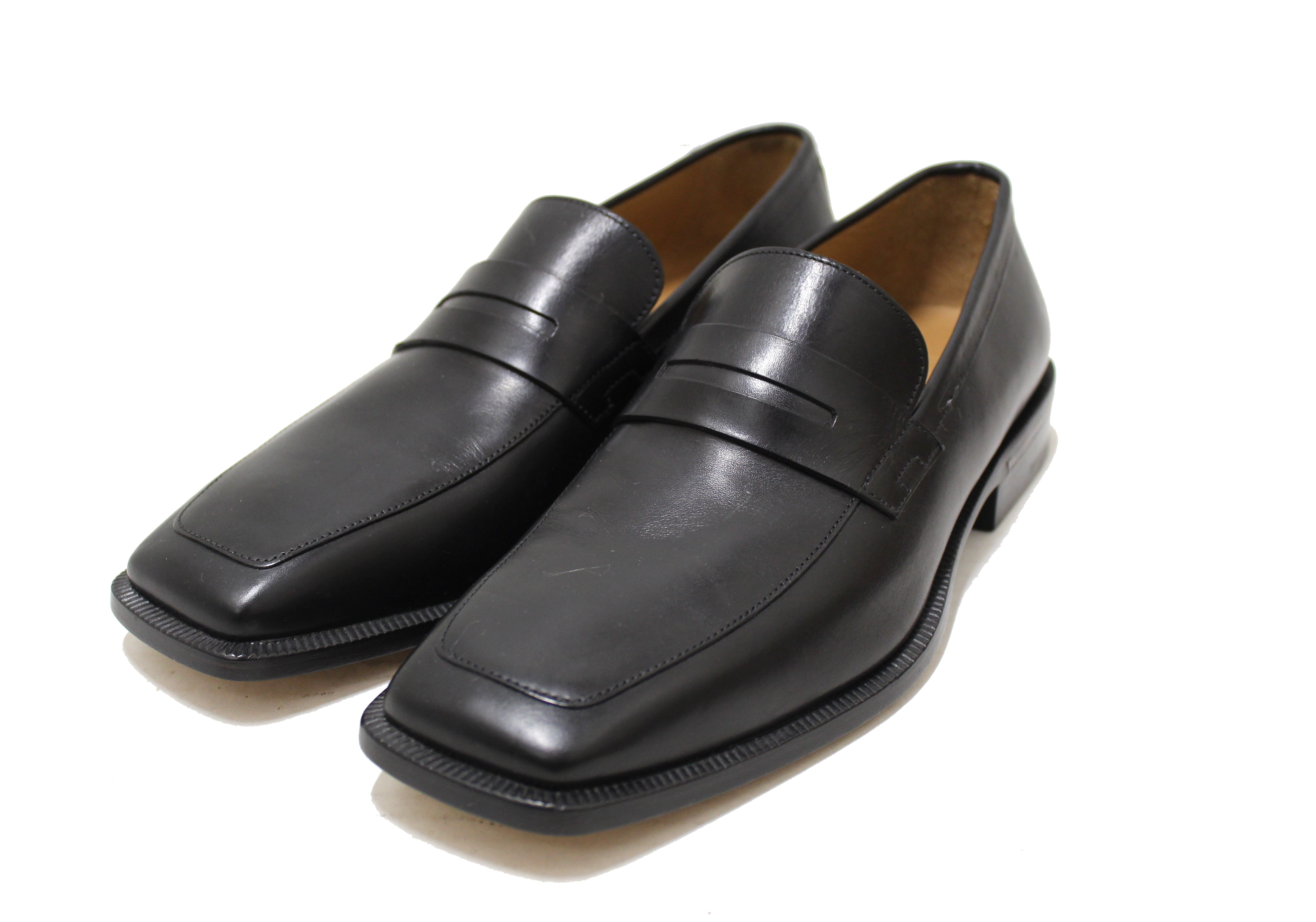 Authentic Louis Vuitton Men's Black Leather Loafers - Premium Calfskin Dress Shoes Size UK 6 (US 7) - Perfect for Business Meetings, Weddings & Formal Occasions