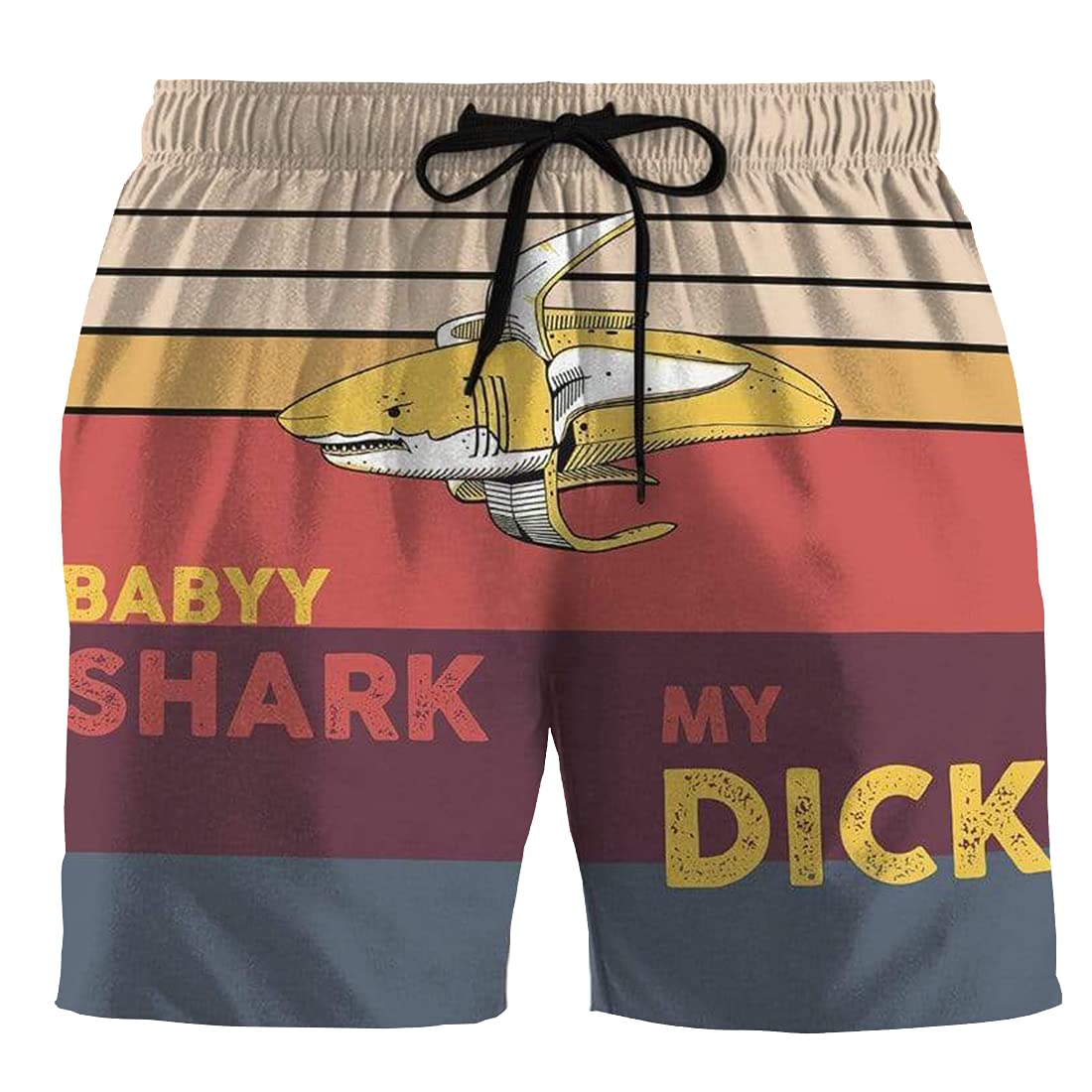 Funny Men's Swim Trunks with Drawstring - Quick Dry Beach Shorts for Swimming & Vacation | Perfect for Pool Party, Summer Vacation and Beach Outings
