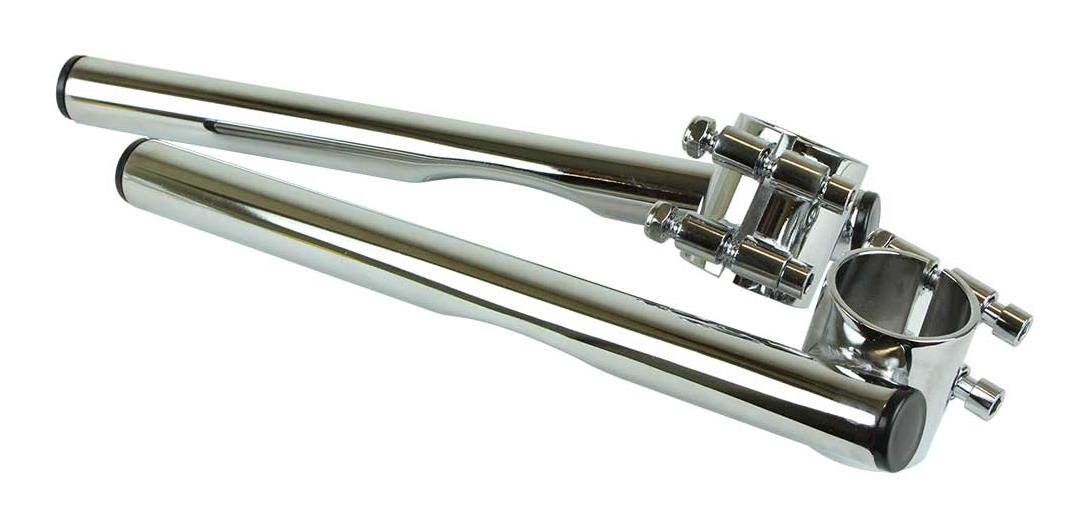 Emgo 1in. Chrome Clip-On Handlebars for Motorcycles - Universal Fit, Durable Construction (Model 07-93137) | Ideal for Cafe Racers, Street Bikes & Custom Builds