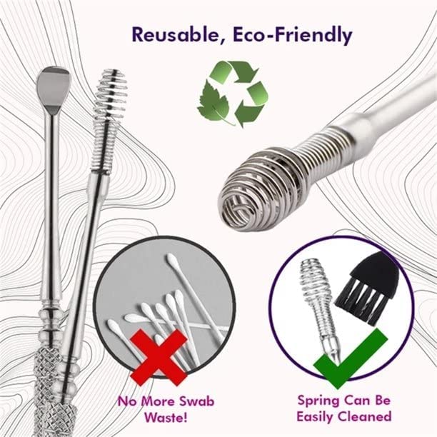 Professional Blackhead & Pimple Remover Kit - Stainless Steel Comedone Extractor & Ear Wax Cleaner Set with Storage Box (2-Piece) - Perfect for Acne Treatment & Ear Hygiene at Home