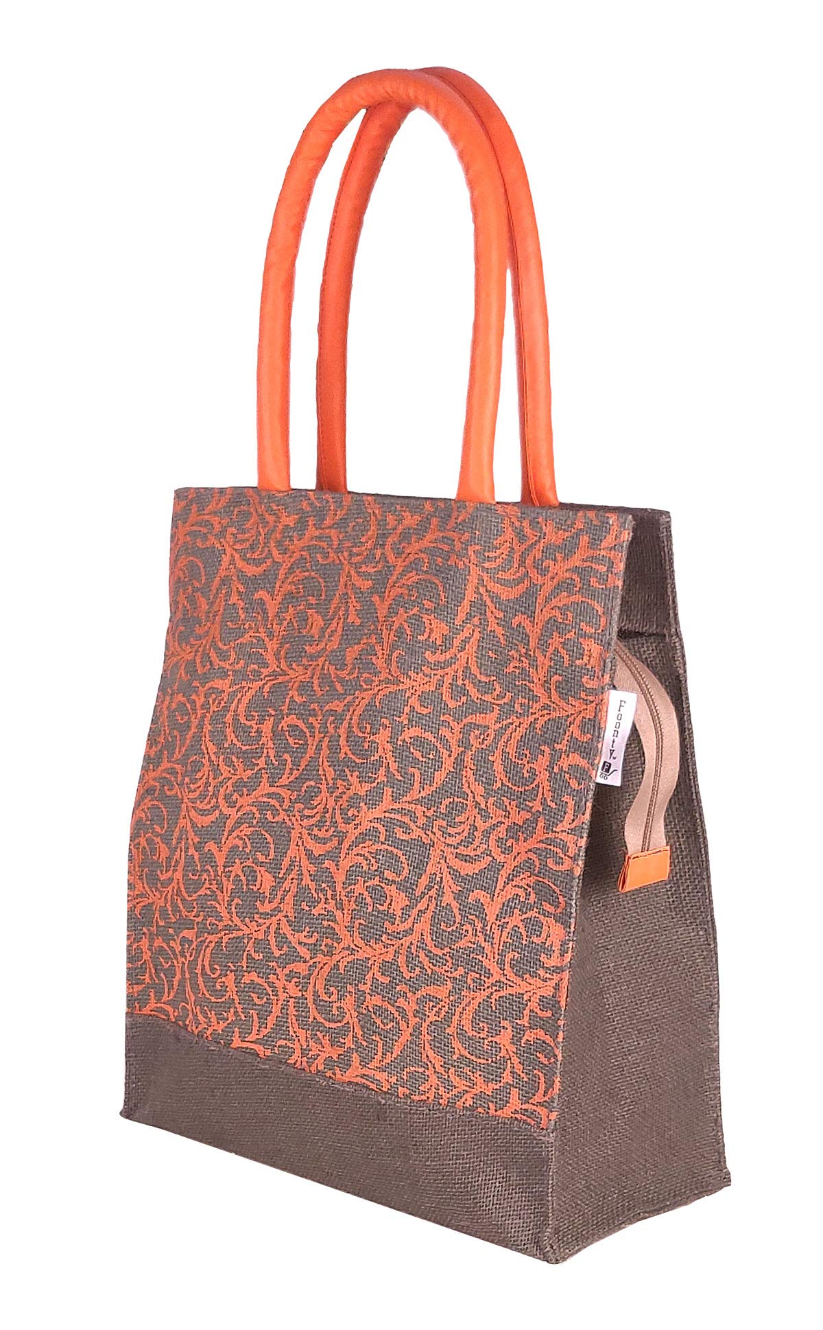 FOONTY Eco-Friendly Women's Jute Lunch Bag - Reusable & Durable Multi-Color Lunch Tote (FFFWB6005) for Work, School & Picnics | Sustainable Alternative to Plastic Bags