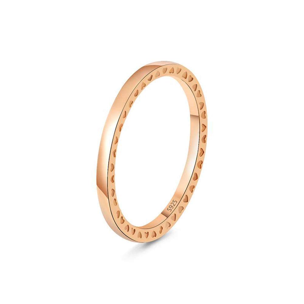 ZFCMIAO Sterling Silver Rose Gold Wedding Ring for Women - Elegant Pendant Bridal Jewelry for Engagement, Anniversary & Special Occasions