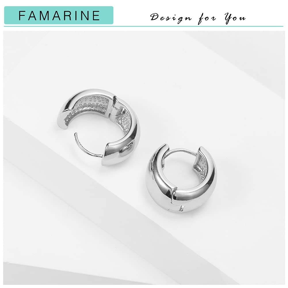 Chunky Gold Hoop Earrings for Women & Men - 14K Gold Plated Thick Huggie Hoops - Trendy Gift for Her, Him & Teens - Perfect for Parties, Date Nights & Everyday Wear