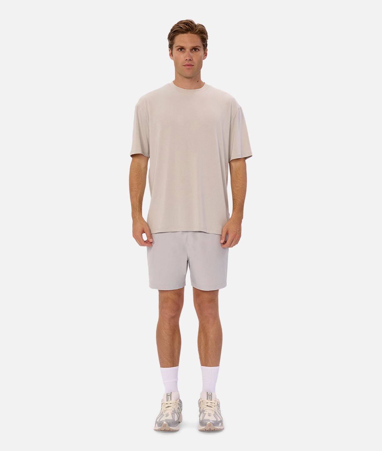 Lewis Tech Short - Lightweight & Durable Cement-Colored Men's Casual Shorts for Summer Outdoor Activities & Gym Workouts