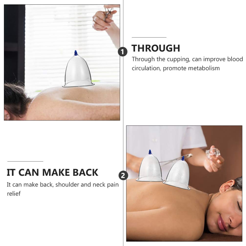 EXCEART 2-Piece Negative Pressure Vacuum Cupping Therapy Set - Chinese Cupping Massage Cups for Back, Neck & Body Acupoint Relief - Muscle & Joint Pain Relief, Detox & Relaxation - Perfect for Home Spa & Physical Therapy