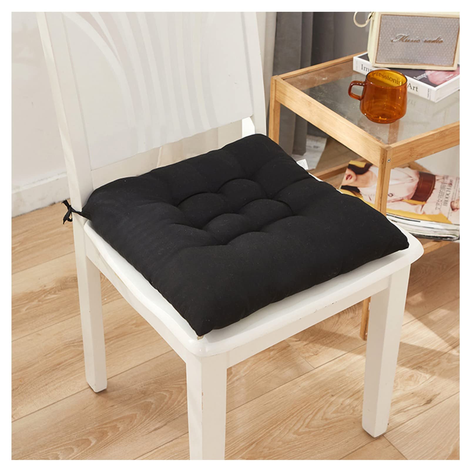 4PCS Non-Slip Dining Chair Seat Cushions with Ties - Soft Comfortable Chair Pads for Kitchen, Office, Patio & Living Room - Perfect for Home, Restaurant and Outdoor Use