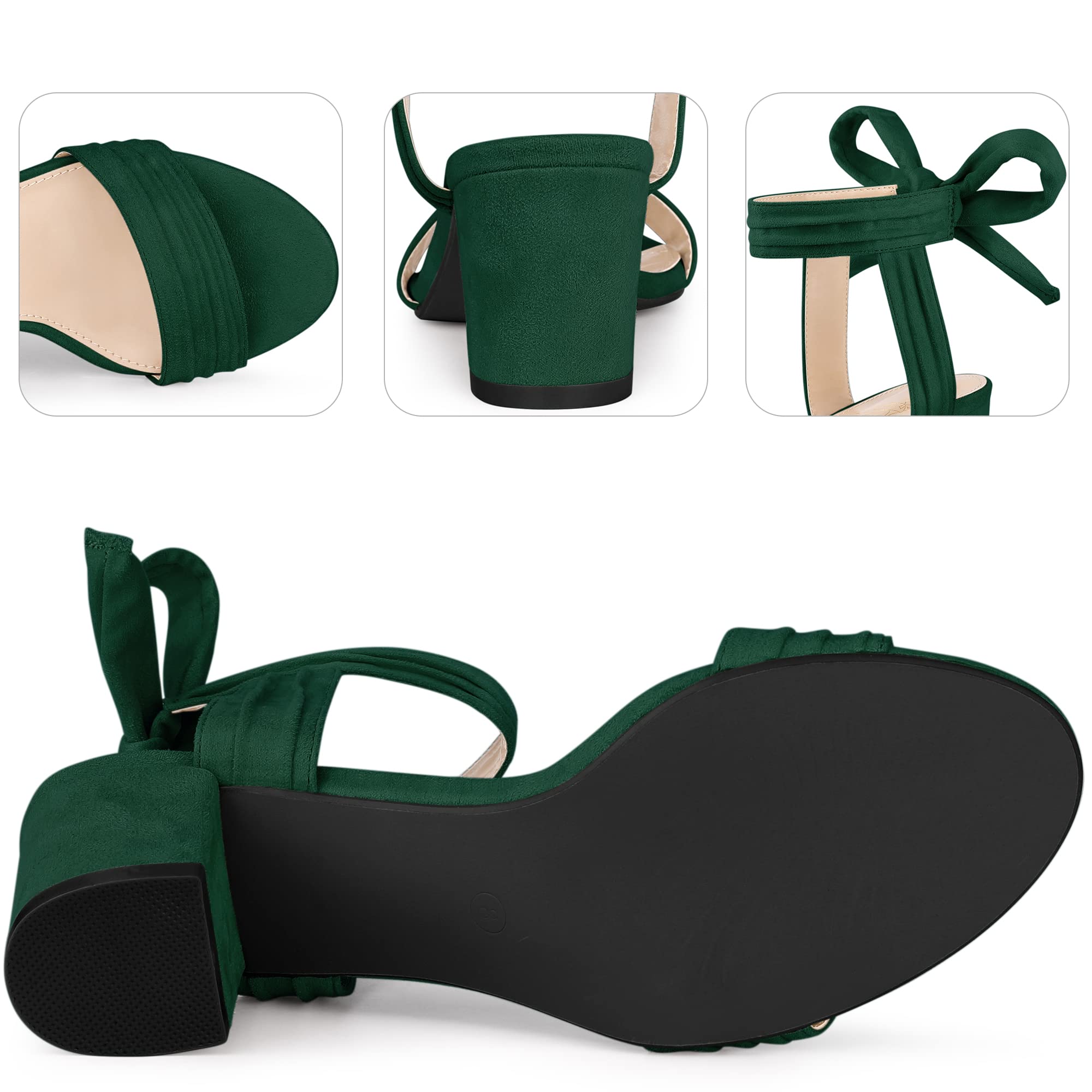 Perphy Women's Chunky Heel Sandals - Open Toe Lace Up Pleated Platform Shoes for Casual Outings & Summer Parties | Comfortable Fashion Footwear for Date Nights & Beach Vacations