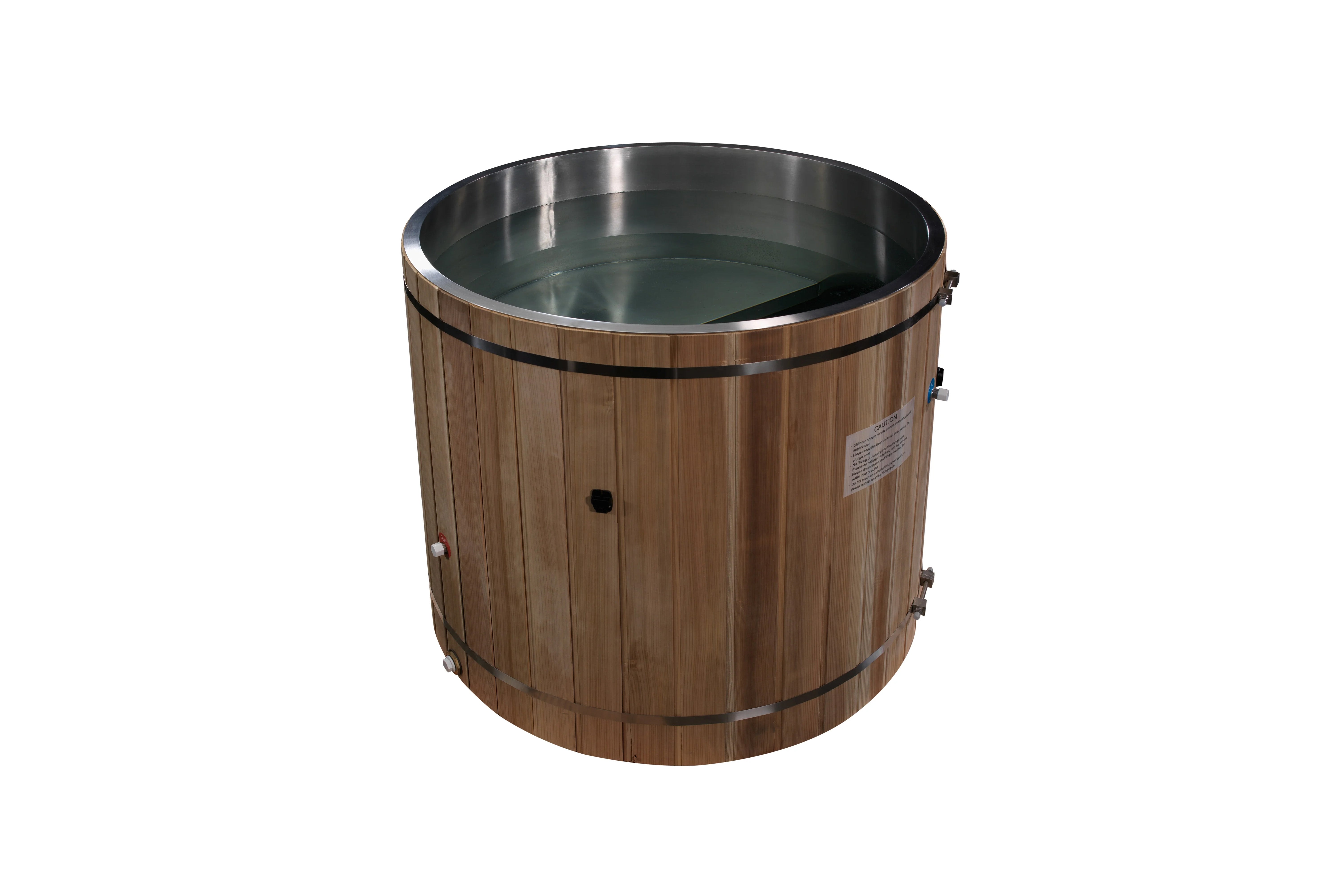 Premium Cold Plunge Barrel for Athletes - Pacific Cedar Wood Cold Therapy Tub with 304 Stainless Steel - Ideal for Post-Workout Recovery & Muscle Pain Relief