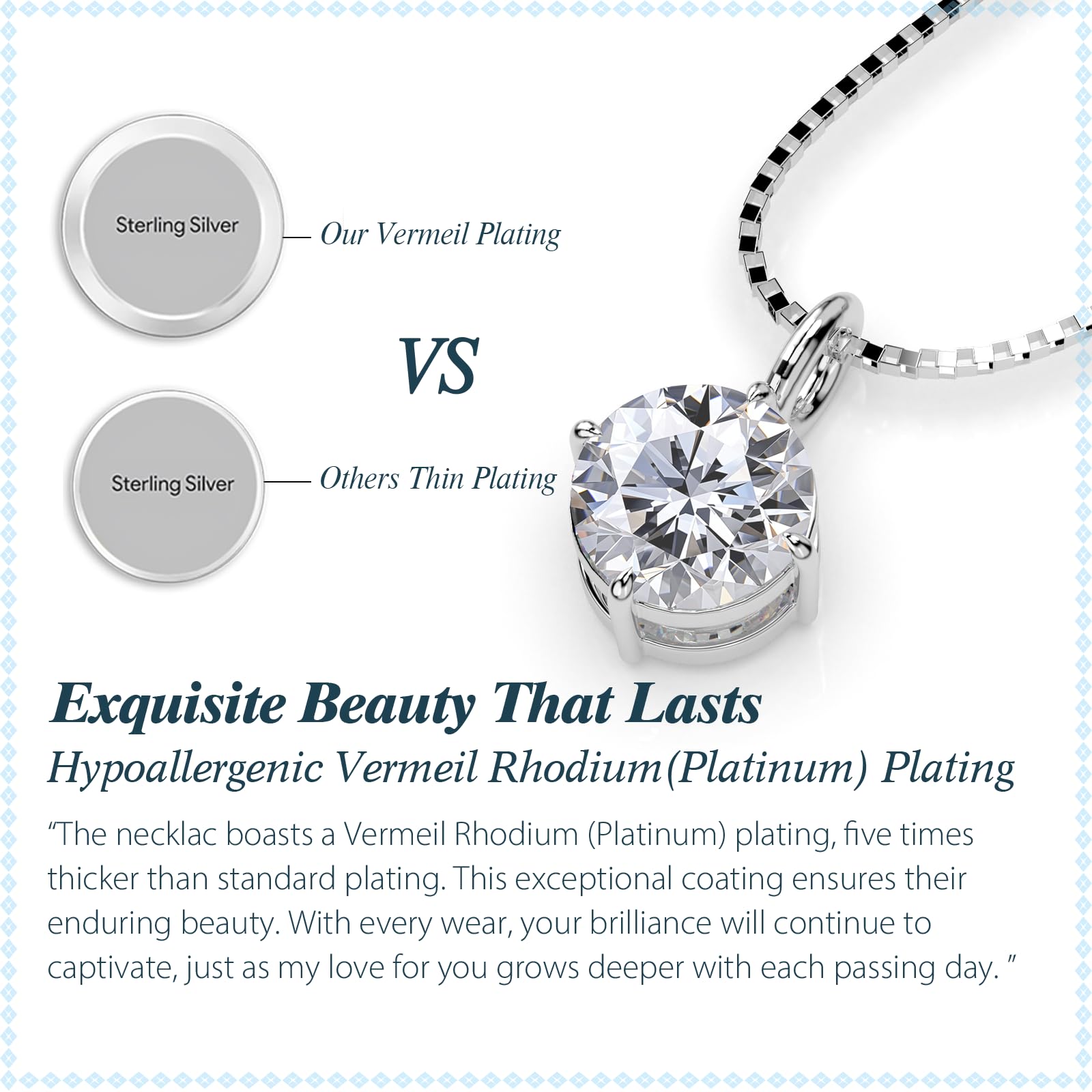 Moissanite Necklace for Women - Sterling Silver Jewelry with Lab-Grown Gemstone Pendant - Elegant Gift for Wedding, Anniversary, Birthday, Christmas, Valentine's Day & Mother's Day - Perfect for Wife, Daughter, Girlfriend or Mom - Ideal for Date Nights, Special Occasions & Everyday Elegance