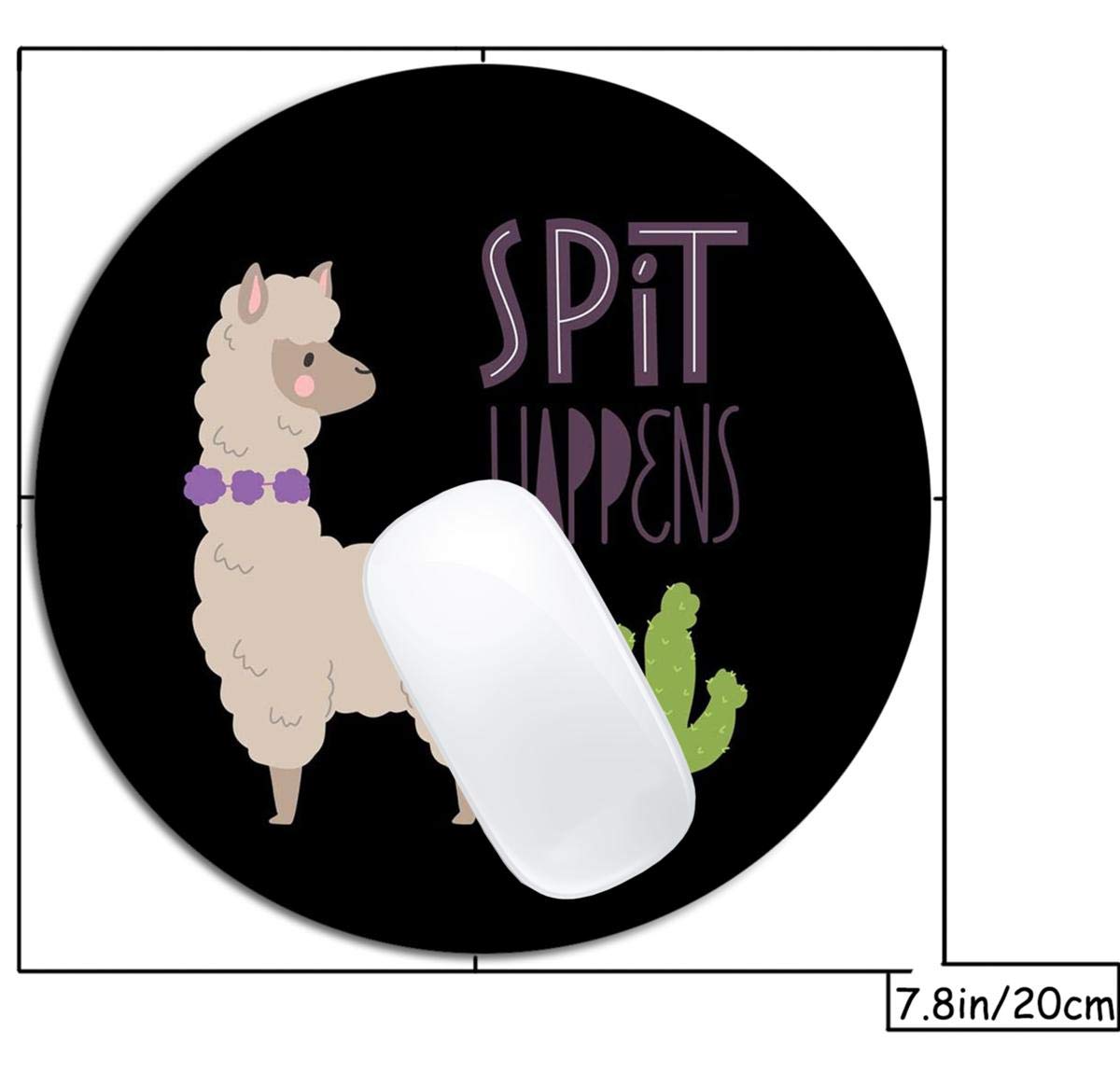 **Cute Llamas Alpaca with Cactus Mouse Pad - Non-Slip Round Rubber Mousepad for Laptop & Office Computer - Customized Desk Accessories for Gaming & Work**