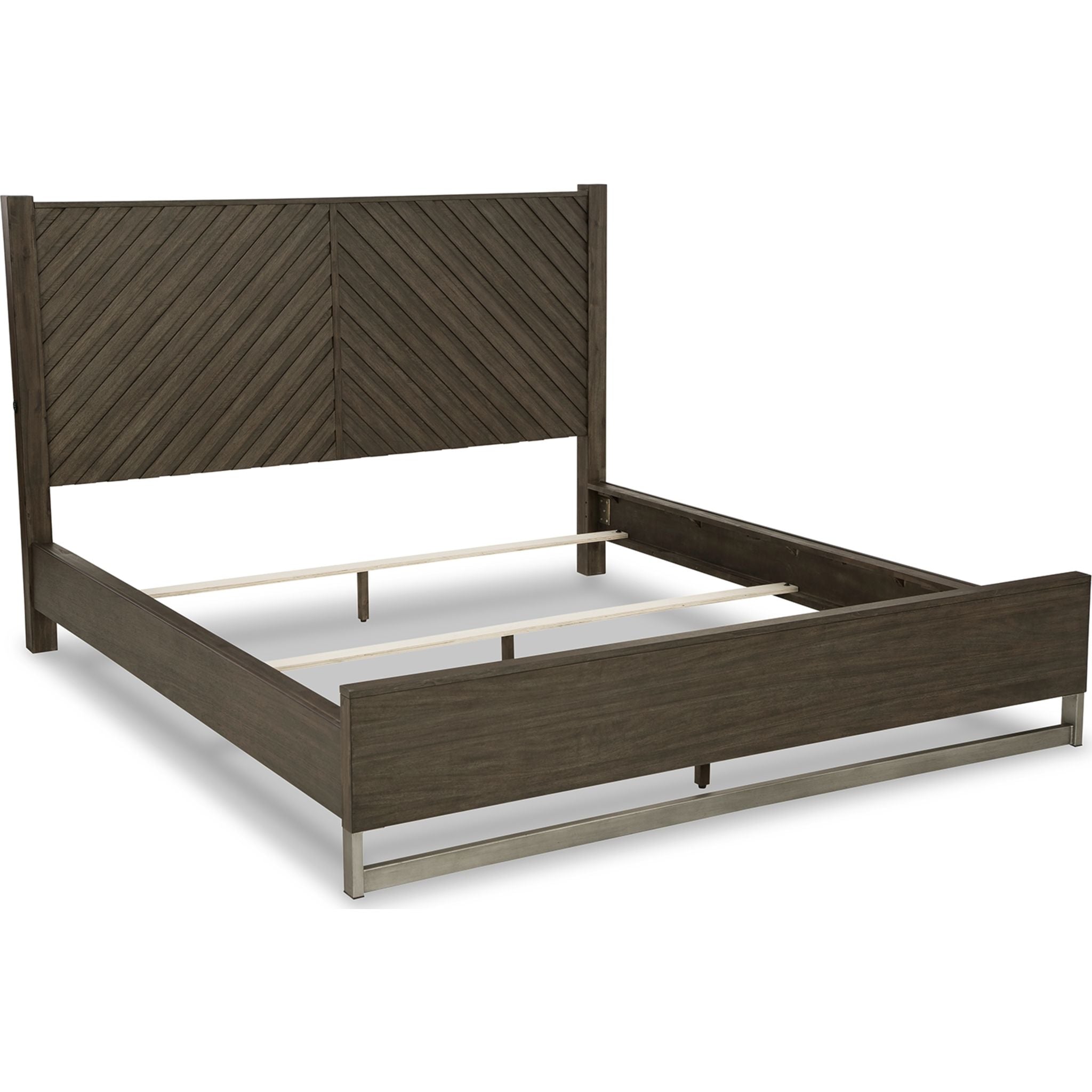 Arkenton King Panel Bed in Grayish Brown - Modern Bedroom Furniture for Master Suite & Guest Room