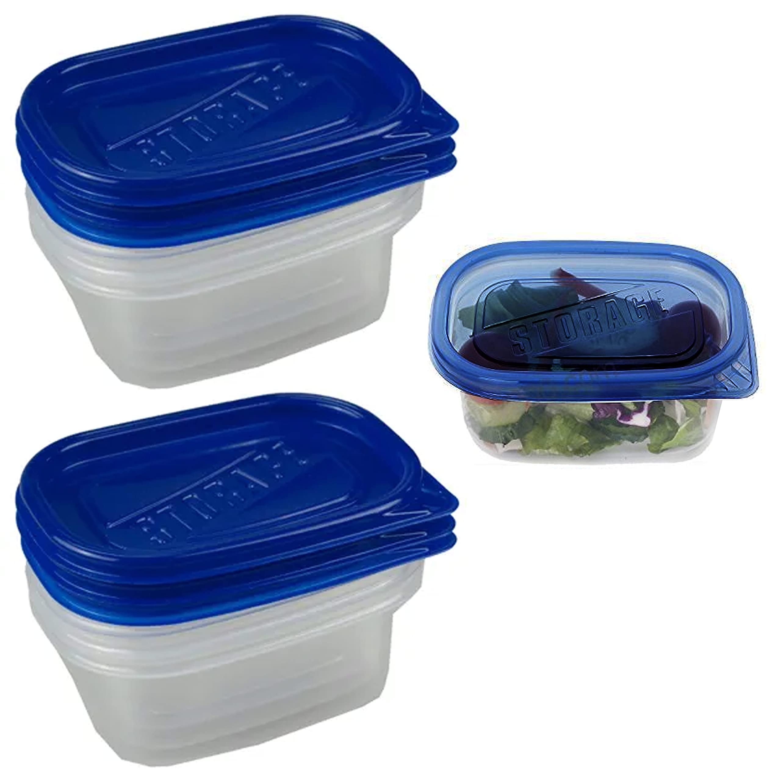 6-Piece Small Food Storage Containers Set - 9.5oz BPA-Free Meal Prep Containers, Freezer & Microwave Safe, Reusable Plastic Food Boxes for Lunch, Leftovers & Snacks - Perfect for Home, Office & Picnics
