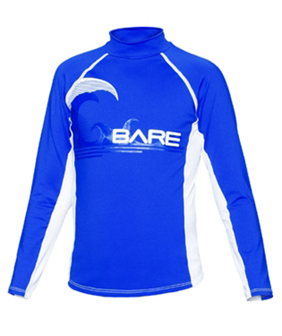 Bare Youth Blue Long Sleeve Sun Guard Rash Guard UPF 50+ UV Protection - Swimwear for Kids, Beach, Surfing & Outdoor Water Activities