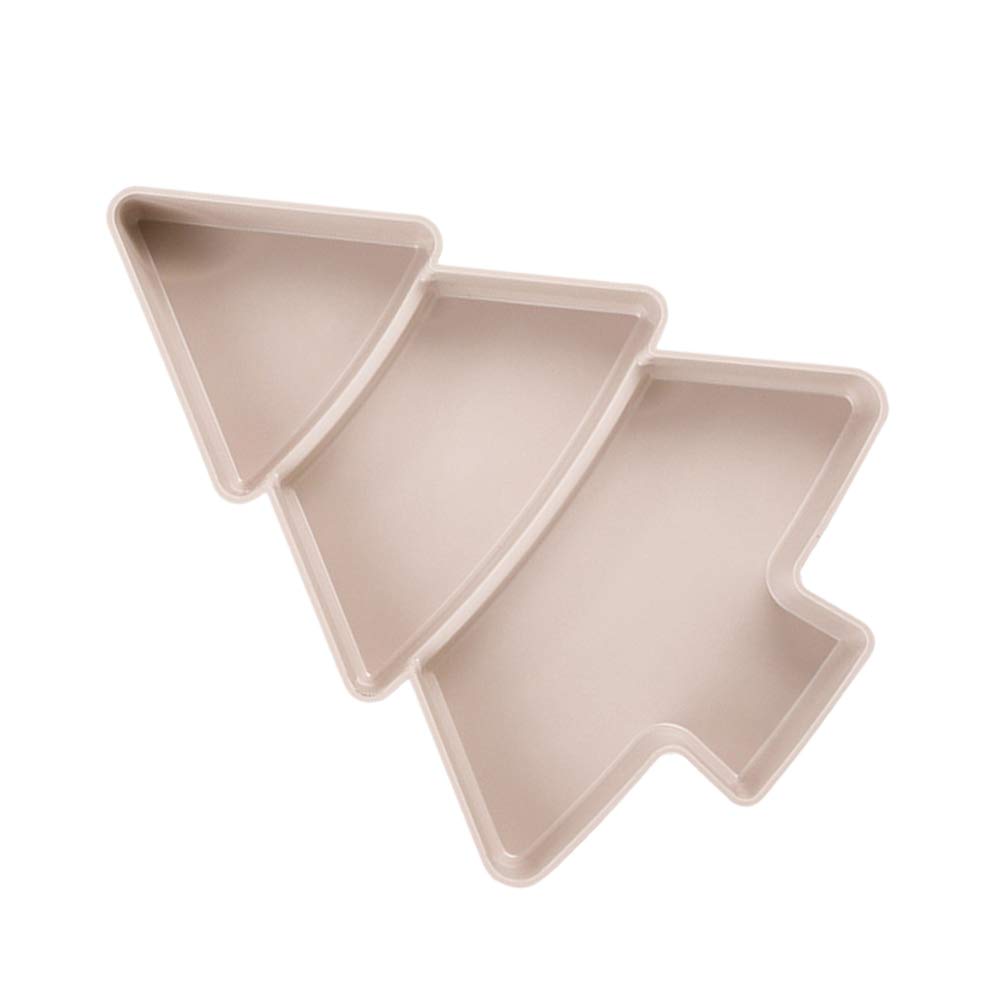 Christmas Tree Serving Platter - Pink Plastic Appetizer Tray for Snacks & Candy - Holiday Party Dinnerware for Festive Gatherings