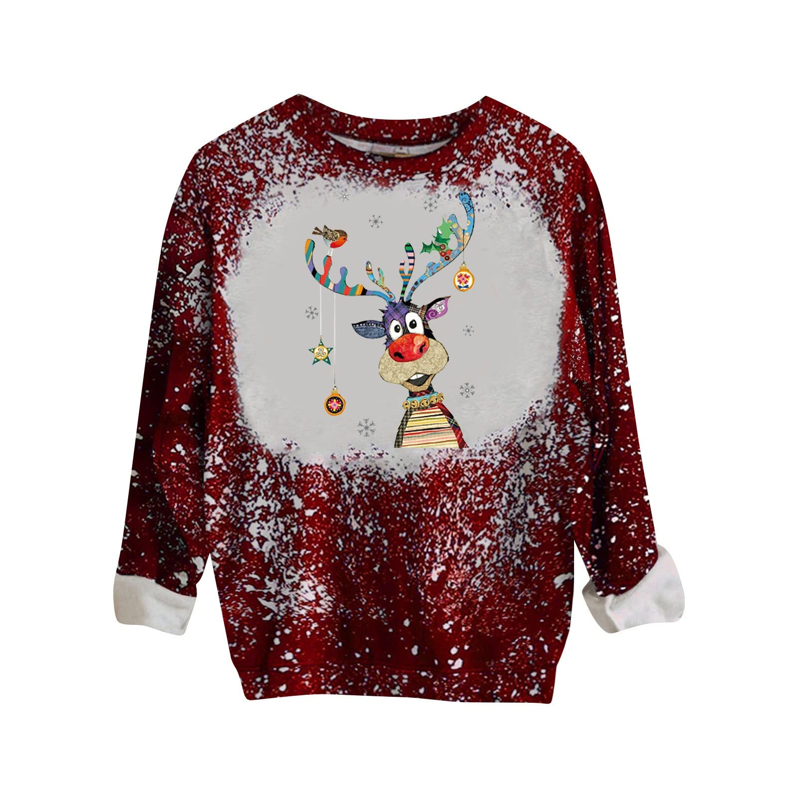 Festive Plus Size Christmas Sweaters for Women - Cozy Long Sleeve Reindeer & Gnome Graphic Pullover Tops (Perfect for Holiday Parties, Family Gatherings & Winter Photoshoots)
