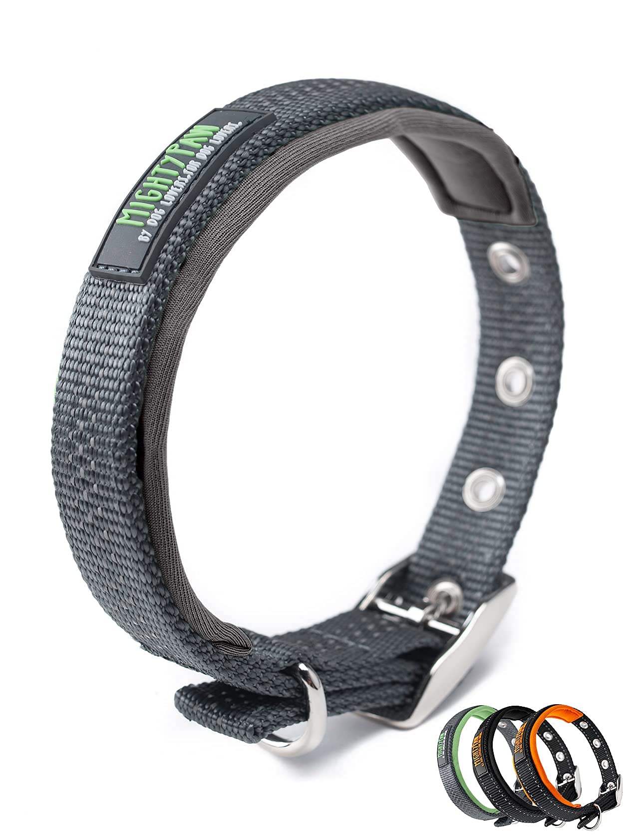 Mighty Paw Ultra Soft Dog Collar with Neoprene Padding - Adjustable All-Metal Buckle for Small & Large Dogs - Durable & Comfortable Pet Collar for Daily Walks, Training & Outdoor Adventures - Reflective for Night Safety