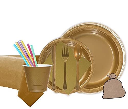 Premium Gold Party Supplies Set for 50 Guests - 50pc 9