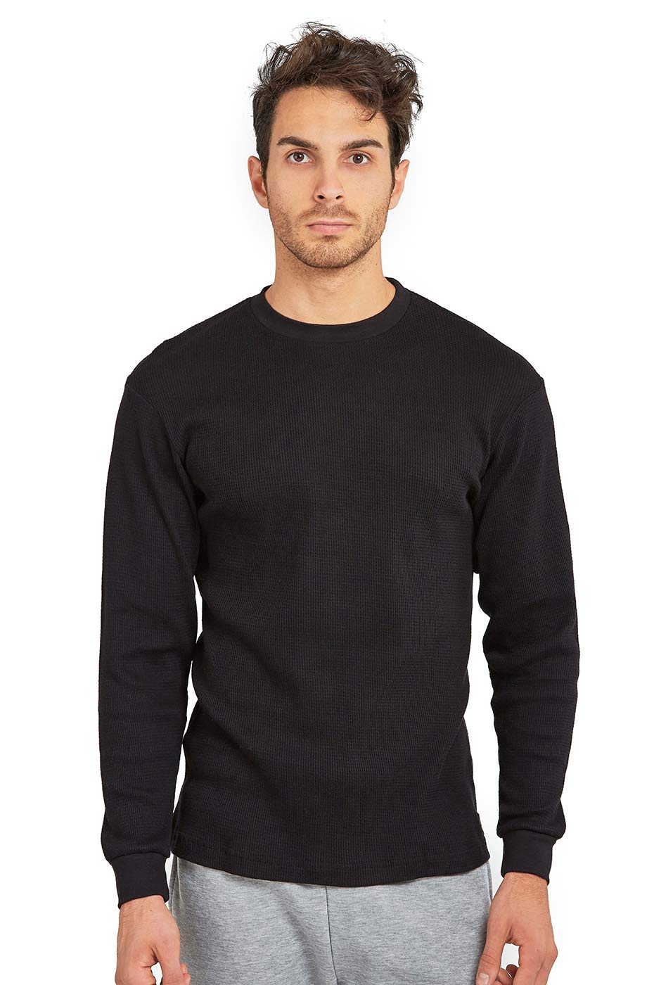 Men's Classic Waffle-Knit Thermal Top for Winter - Warm Long Sleeve Thermal Shirt for Men, Cold Weather Base Layer, Outdoor Activities & Layering