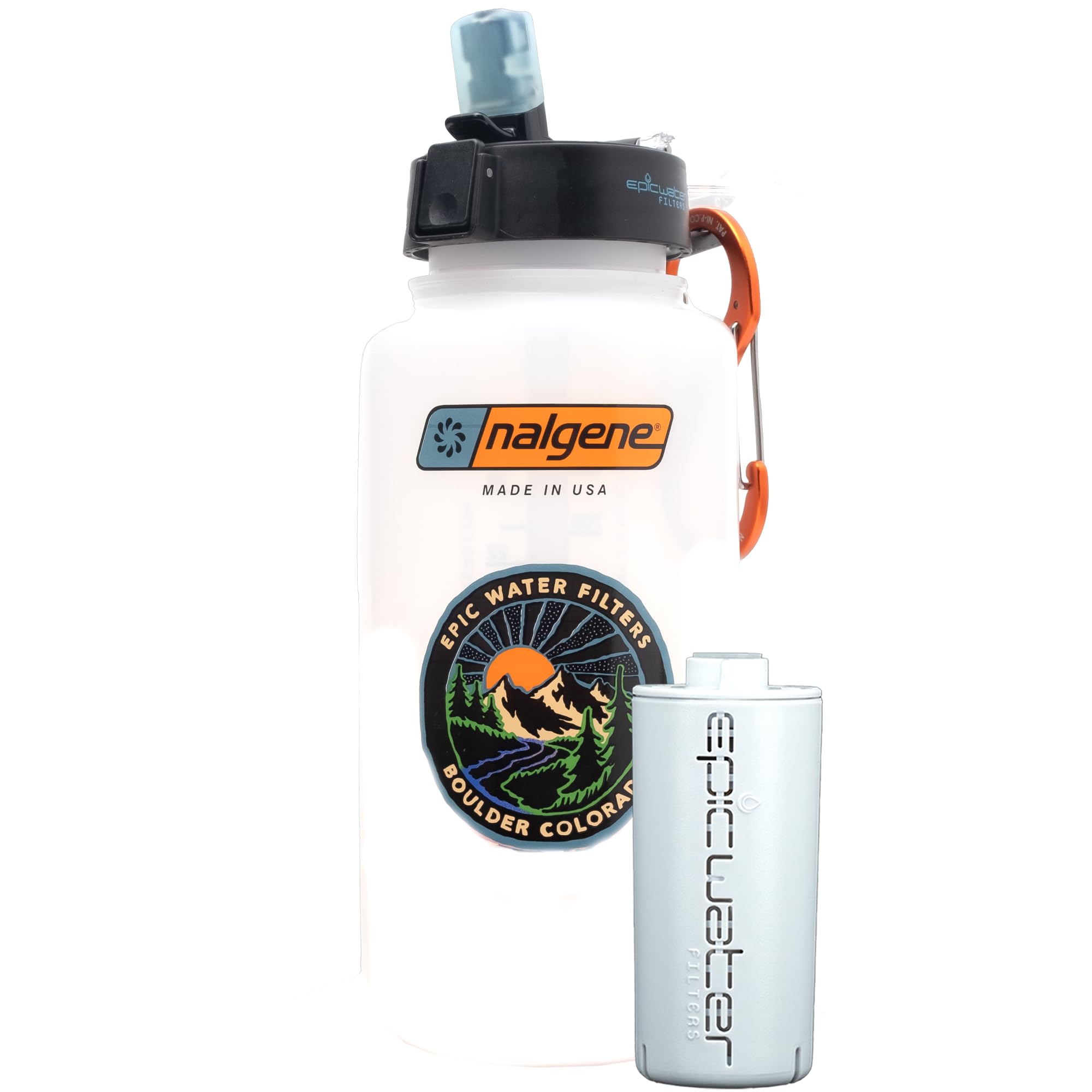 Epic Water Filters Nalgene Ultimate Outdoor Travel OG Water Bottle with Built-in Filter - BPA Free, Leakproof & Durable for Hiking, Camping & Everyday Use