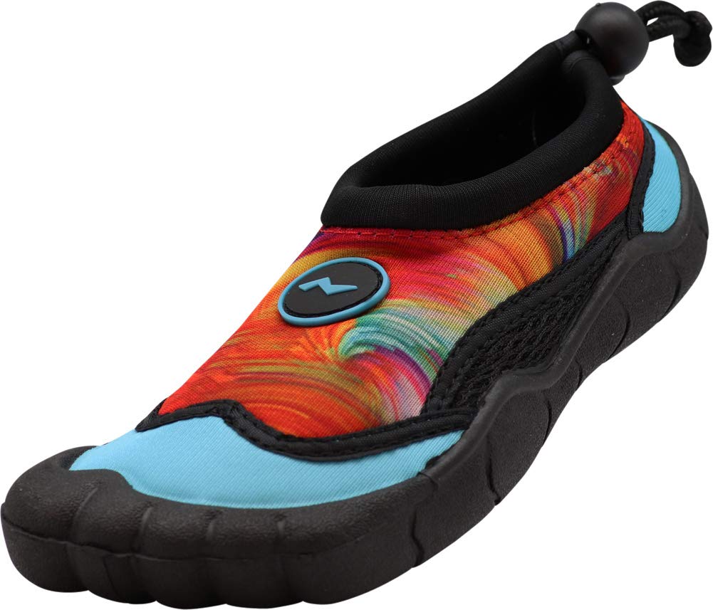 NORTY Wave Aqua Sock Kids Water Shoes - Quick-Dry Swim & Beach Shoes for Boys & Girls - Non-Slip Water Socks for Pool, Surfing, Kayaking & Outdoor Activities