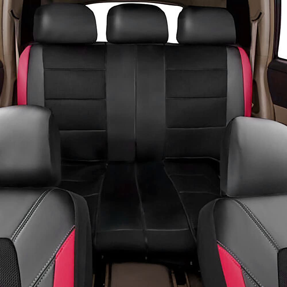 Premium PU Leather & Cloth Car Seat Cover for VW Seat Alhambra 5-Seater - Red, Comfortable & Durable Front Seat Protector - Perfect for Daily Commute, Road Trips & Family Travel