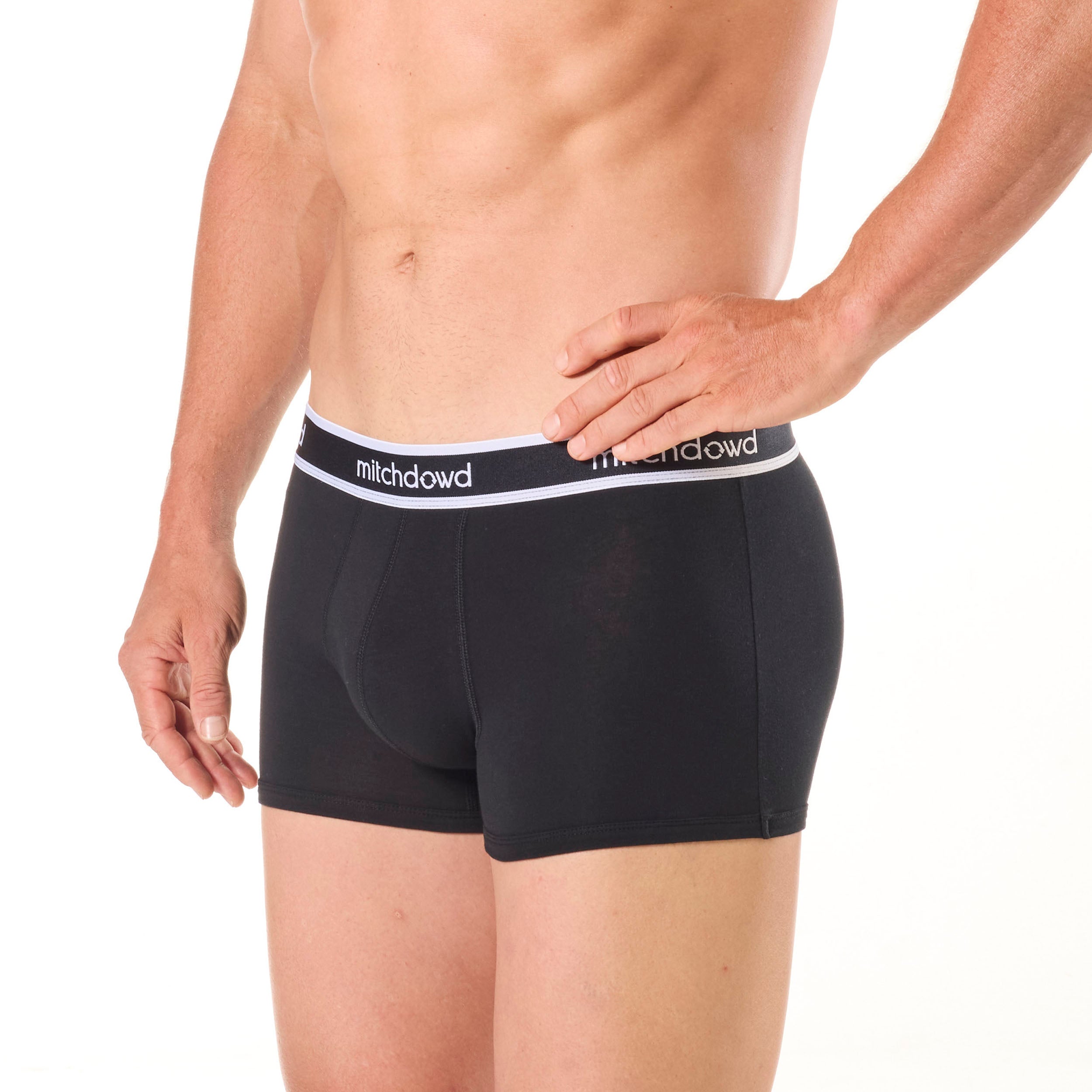 Men's Plain Cotton Trunk Underwear 5-Pack - Soft Breathable Boxer Briefs for Everyday Comfort | Black | Ideal for Workout, Lounge & Sleep