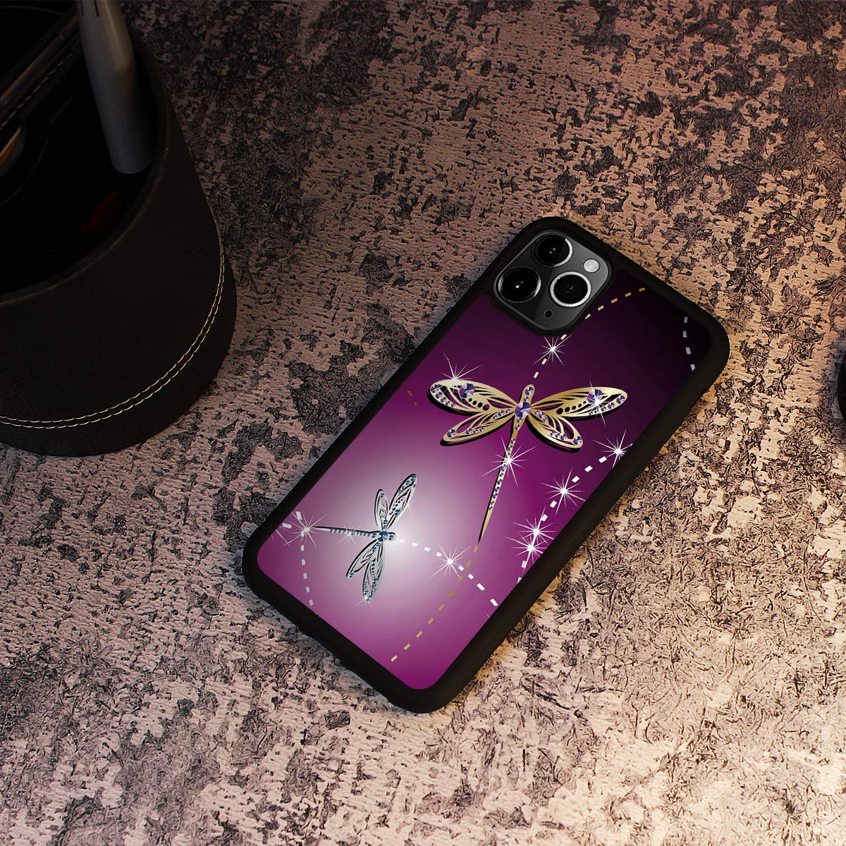 Durable Soft Protective Phone Case for iPhone 13 - Purple Dragonfly Design | Shockproof Slim Cover for Everyday Use & Travel Protection