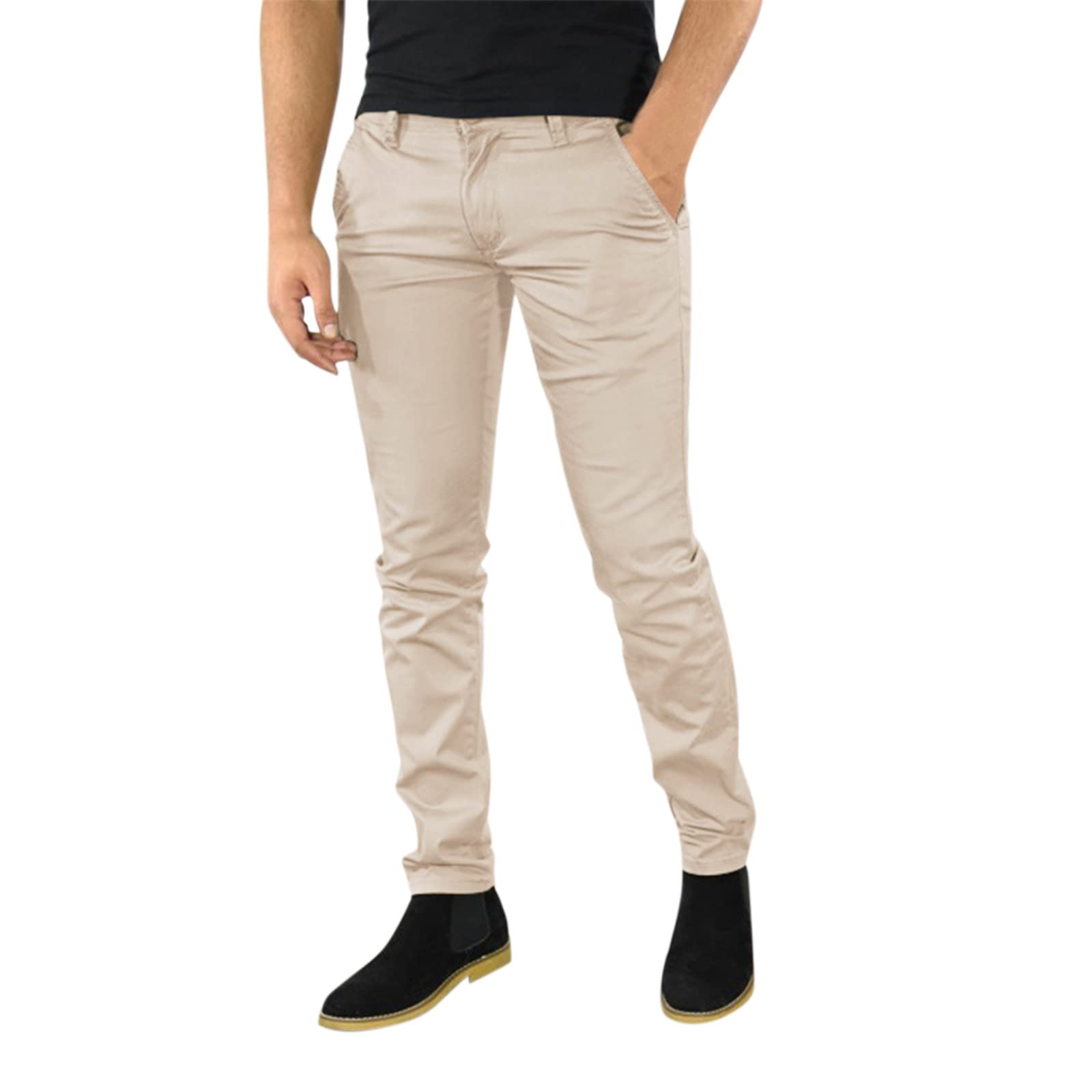 Gillberry Men's Navy Blue Dress Pants - Lightweight Flat Front Business Casual Pants with Pockets for Office, Outdoor & Travel