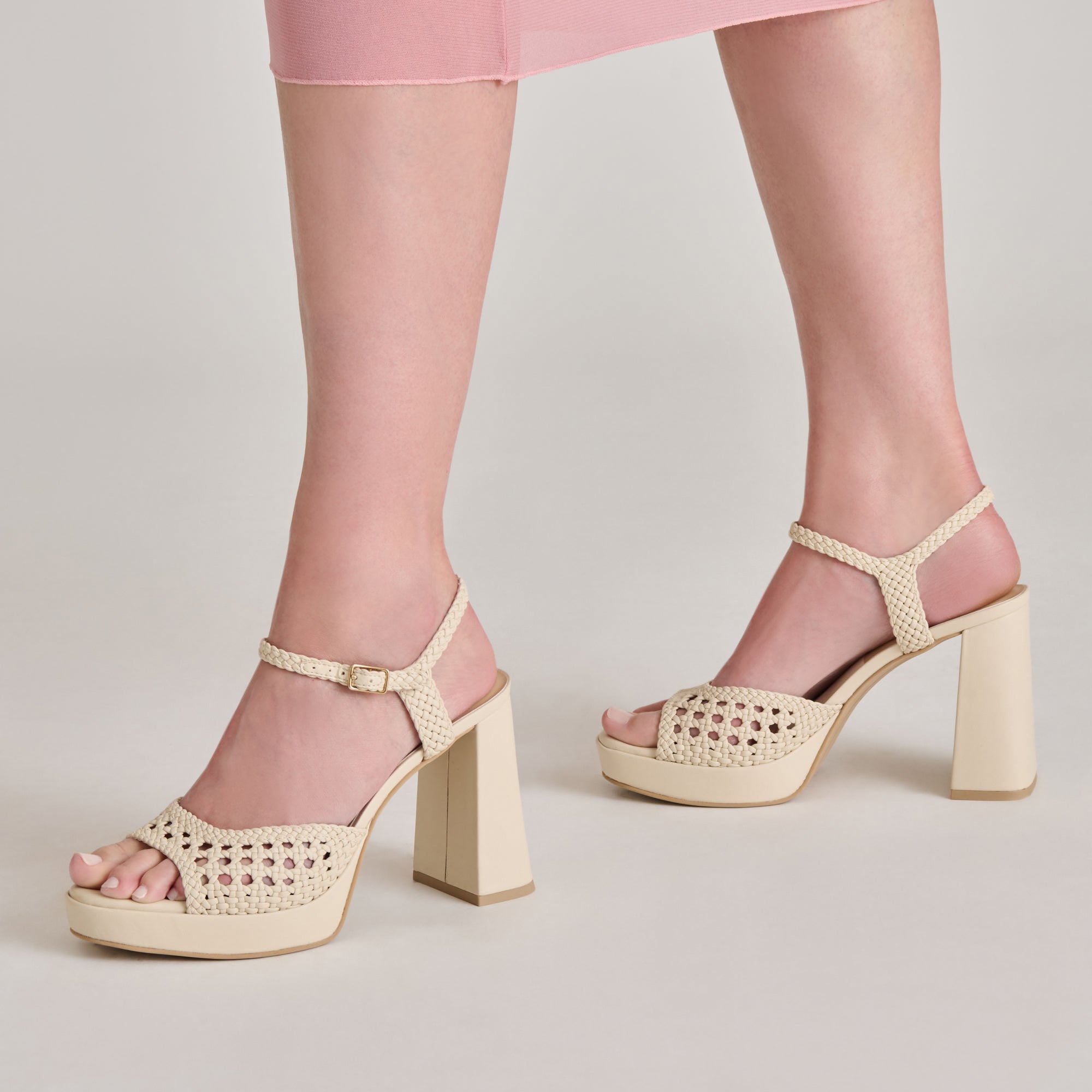 PEYTEN HEELS CREME WOVEN STELLA - Women's Fashion High Heel Sandals for Party, Wedding & Evening Events