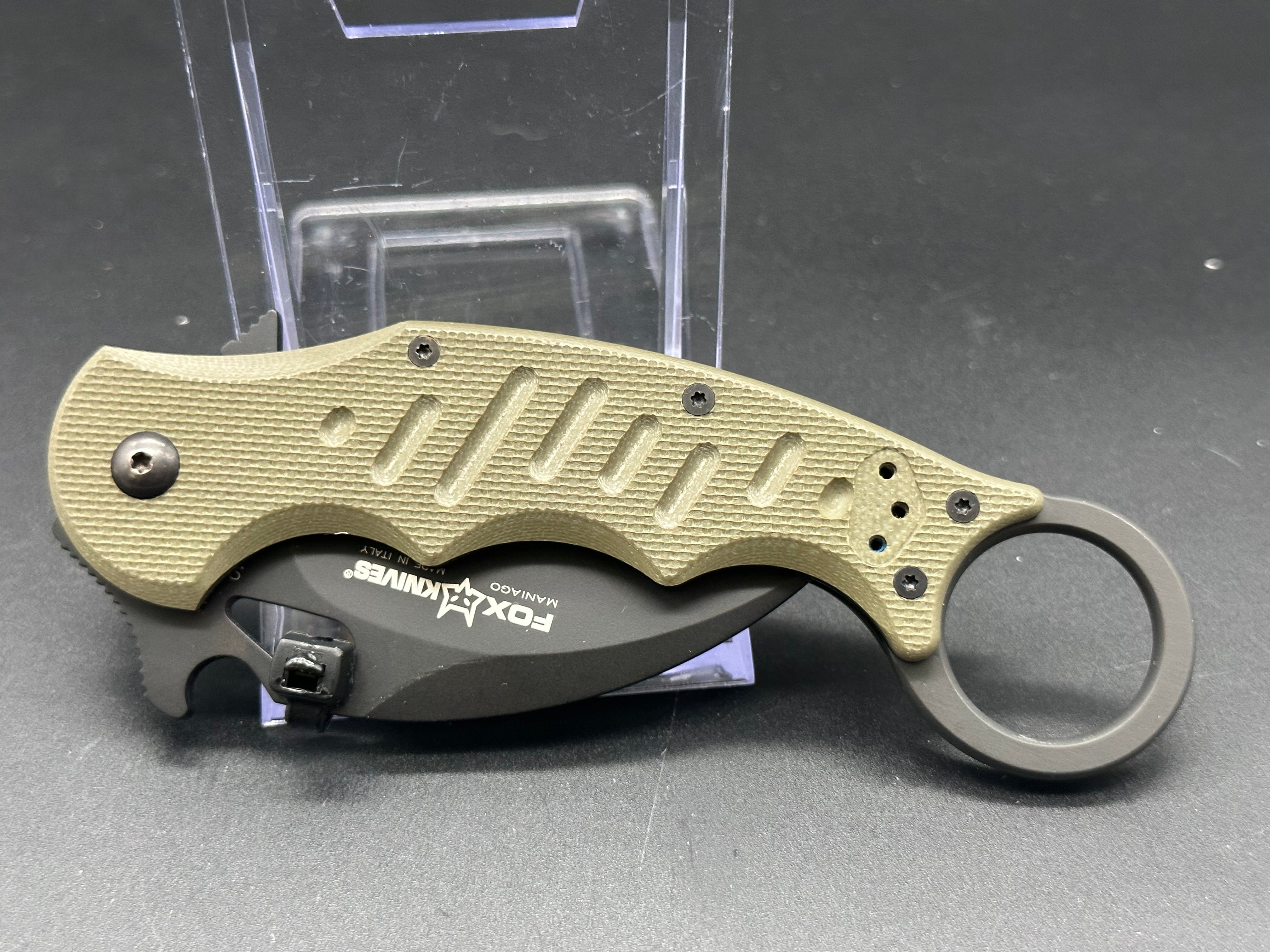 Fox Karambit Folding Knife with Wave Feature - Tactical EDC, Outdoor Survival & Self Defense Tool for Camping, Hiking & Everyday Carry