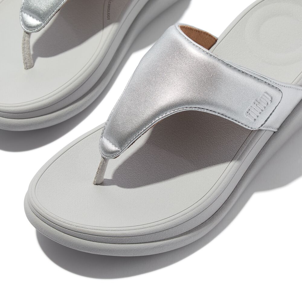 FitFlop F Mode Go Adjustable Flatform Sandals for Women - Comfortable Slip-On Walking Shoes with Arch Support - Silver | Perfect for Casual Outings, Beach Trips, and Summer Fashion
