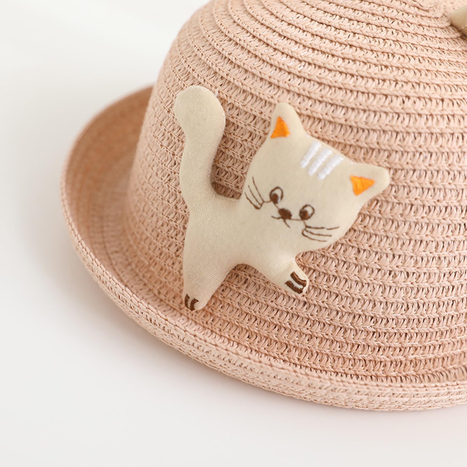 Sanqidu Toddler Girls Summer Straw Hat and Mini Purse Set - Baby Sun Protection Beach Hat with Adjustable Chin Strap - Perfect for Outdoor Play, Beach Vacations & Photoshoots