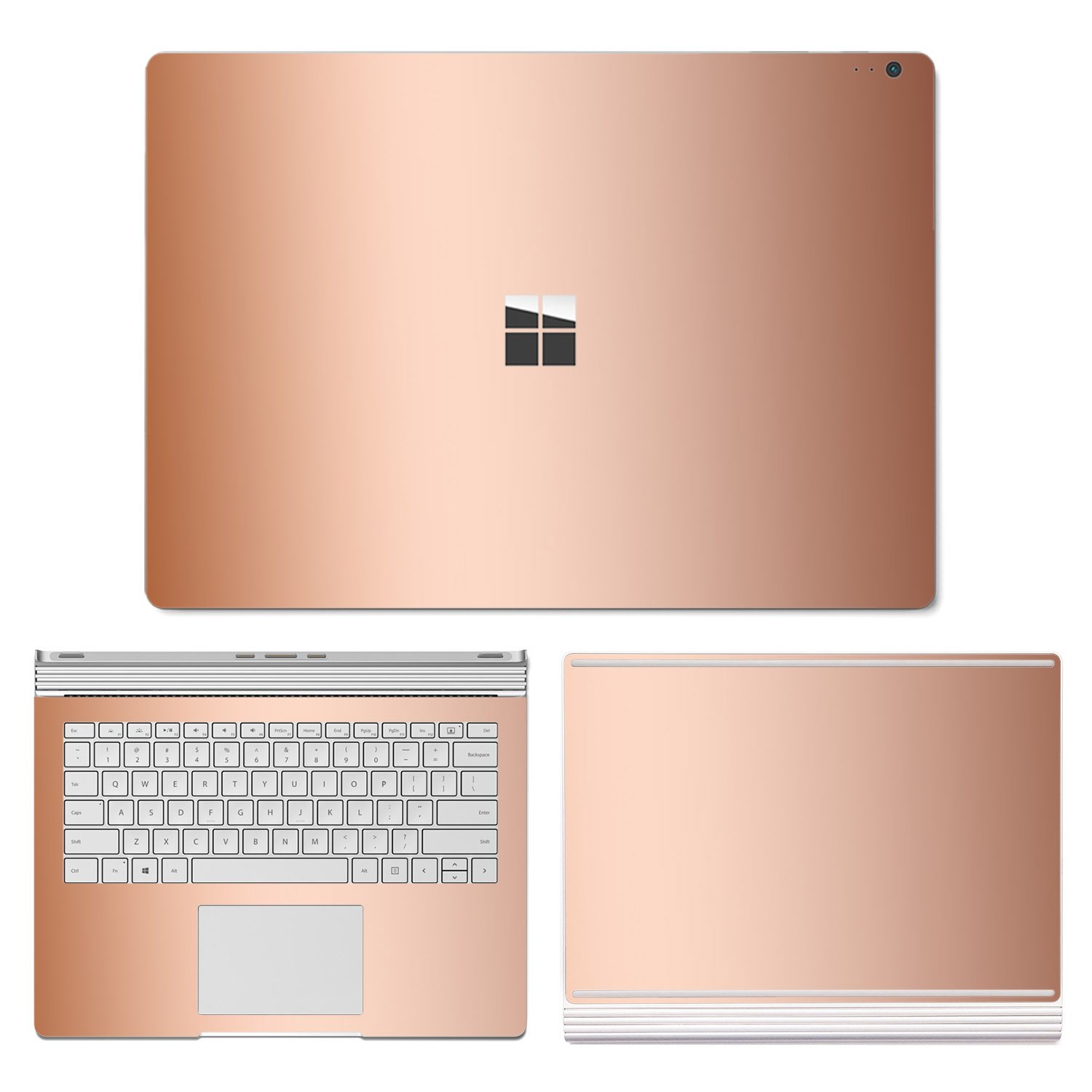 SopiGuard Microsoft Surface Book 2 (13.5 inch) Carbon Fiber Skin - Matte Rose Gold Vinyl Wrap with Edge-to-Edge Protection | Easy to Apply | Perfect for Work, Travel & School Use