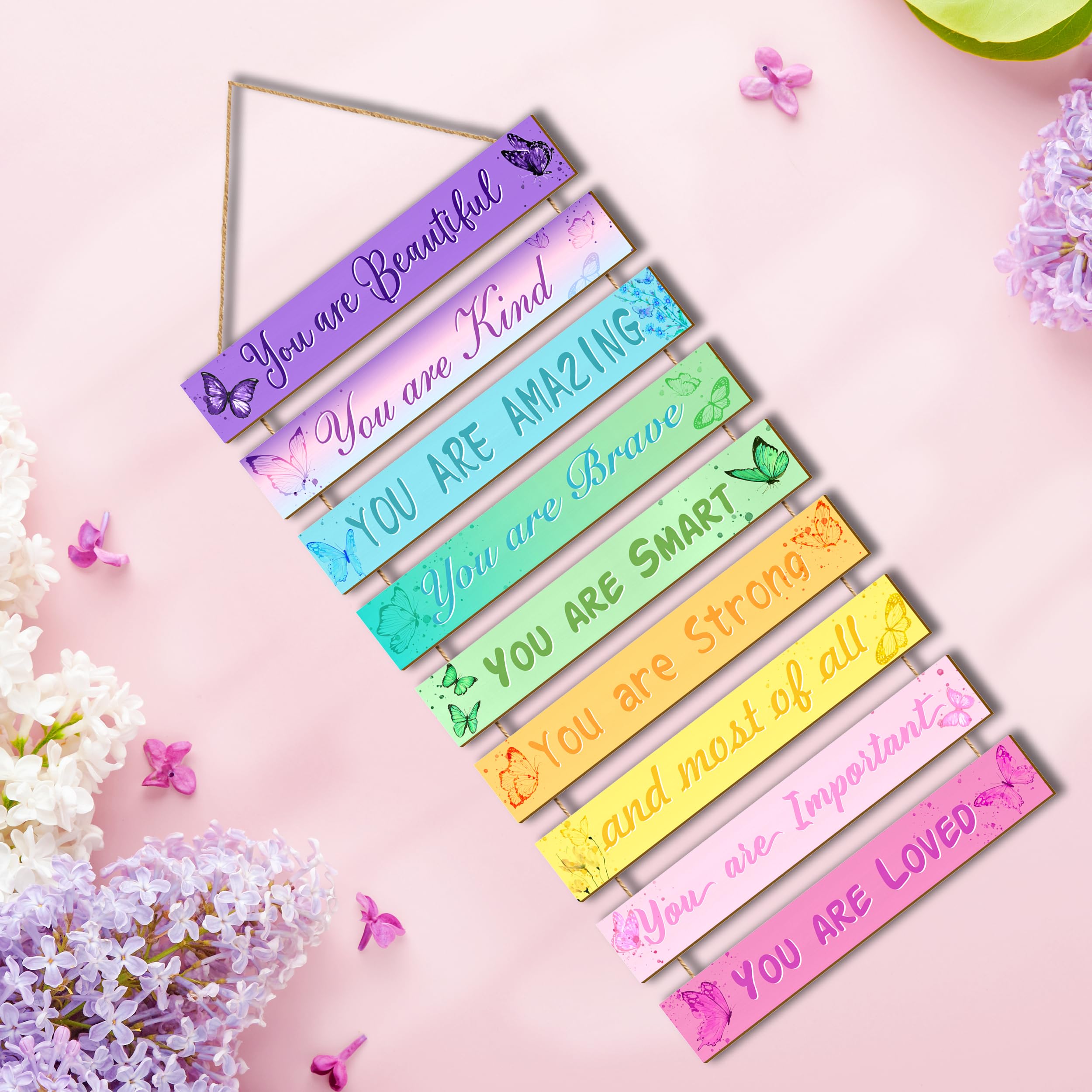 9-Piece Butterfly Room Decor Set for Teen Girls - Inspirational Wall Hanging Plaques, Princess Bedroom & Nursery Decor (Perfect for Birthday Gifts & Kids' Room Makeover)