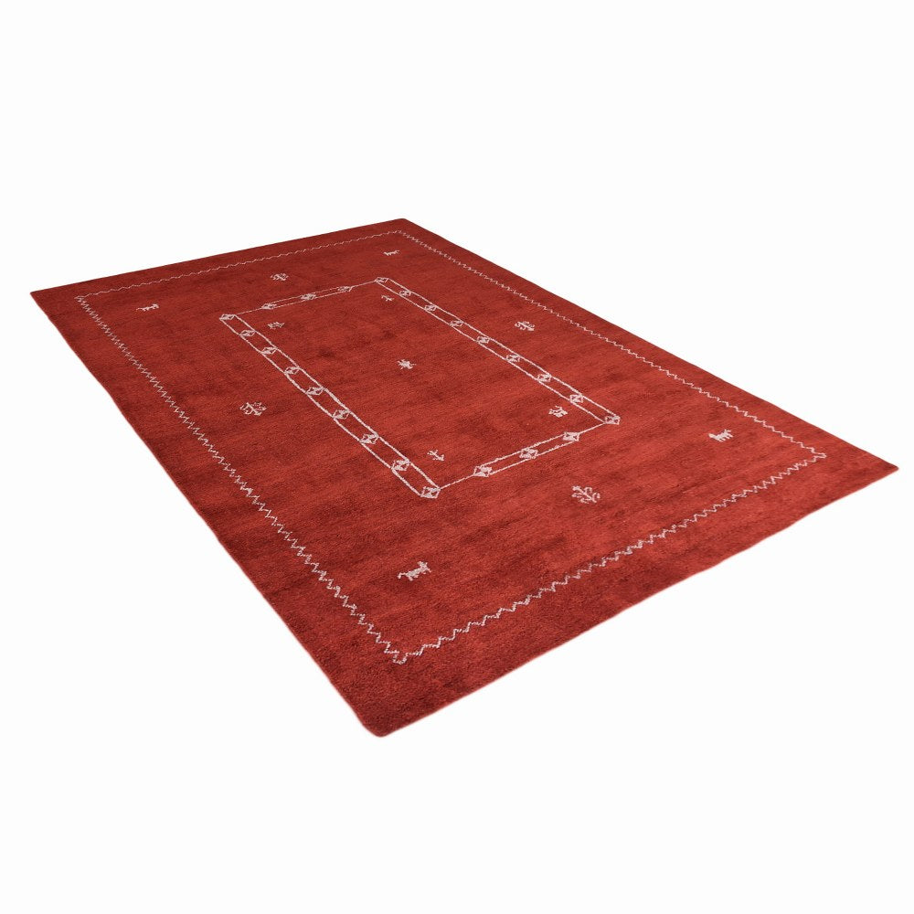 Handmade Hand-Knotted Wool Rug - Bohemian Style Area Rug for Living Room, Bedroom, or Dining Room Decor