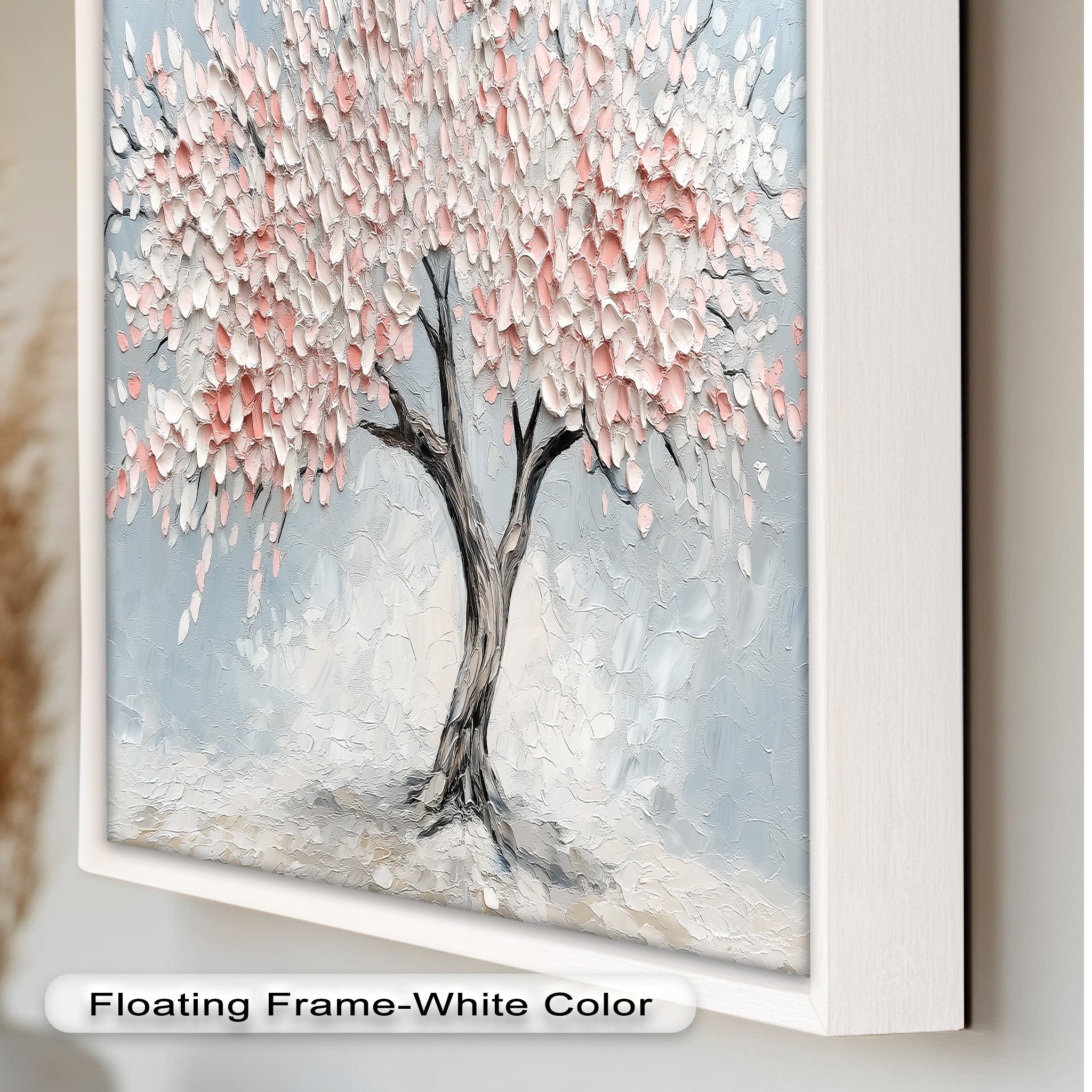 Blossoming Cherry Tree Floral Oil Painting - Handmade Canvas Art for Home Decor, Living Room, Bedroom & Office Wall
