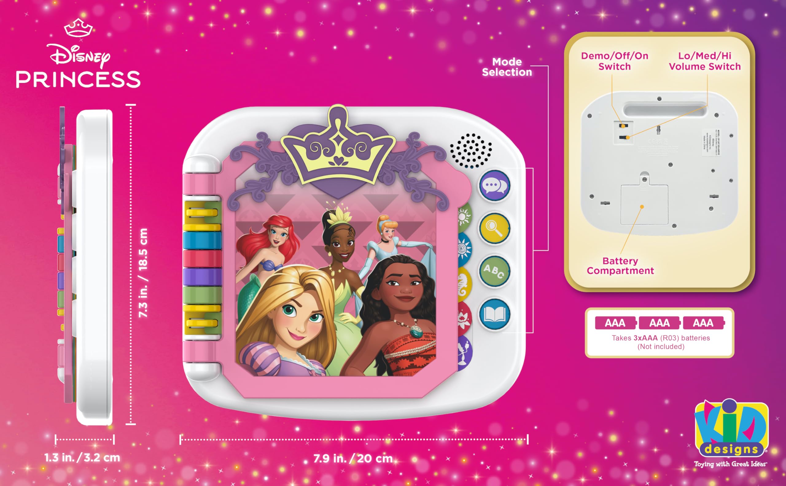 Disney Princess Interactive Learning Book for Toddlers - Preschool Educational Toys with Fun Activities | Perfect Gift for Disney Fans & Early Childhood Development