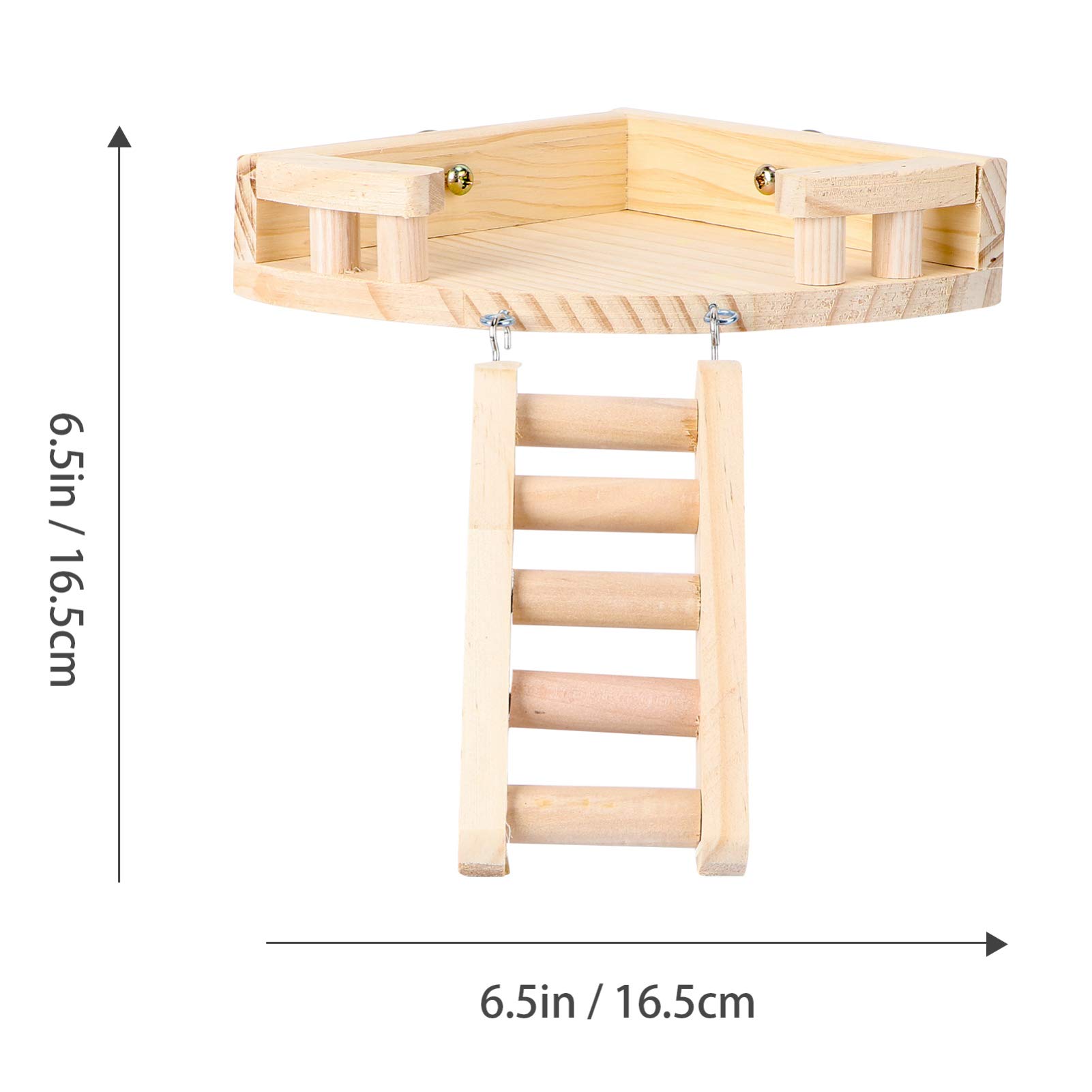 1pc Fan-Shaped Wooden Small Pet Ladder - Hamster Climbing Toy, Parrot & Small Animal Cage Accessories for Play & Exercise | Perfect for Hamster Cages, Bird Playgrounds & Small Pet Enrichment