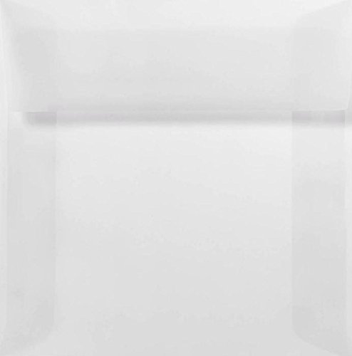 Premium LUXPaper Square Invitation Envelopes 5x5 Inches - Clear Translucent 30lb Text Weight (Pack of 500) - Self-Seal Peel & Press Design for Wedding Invitations, Greeting Cards & Party Favors