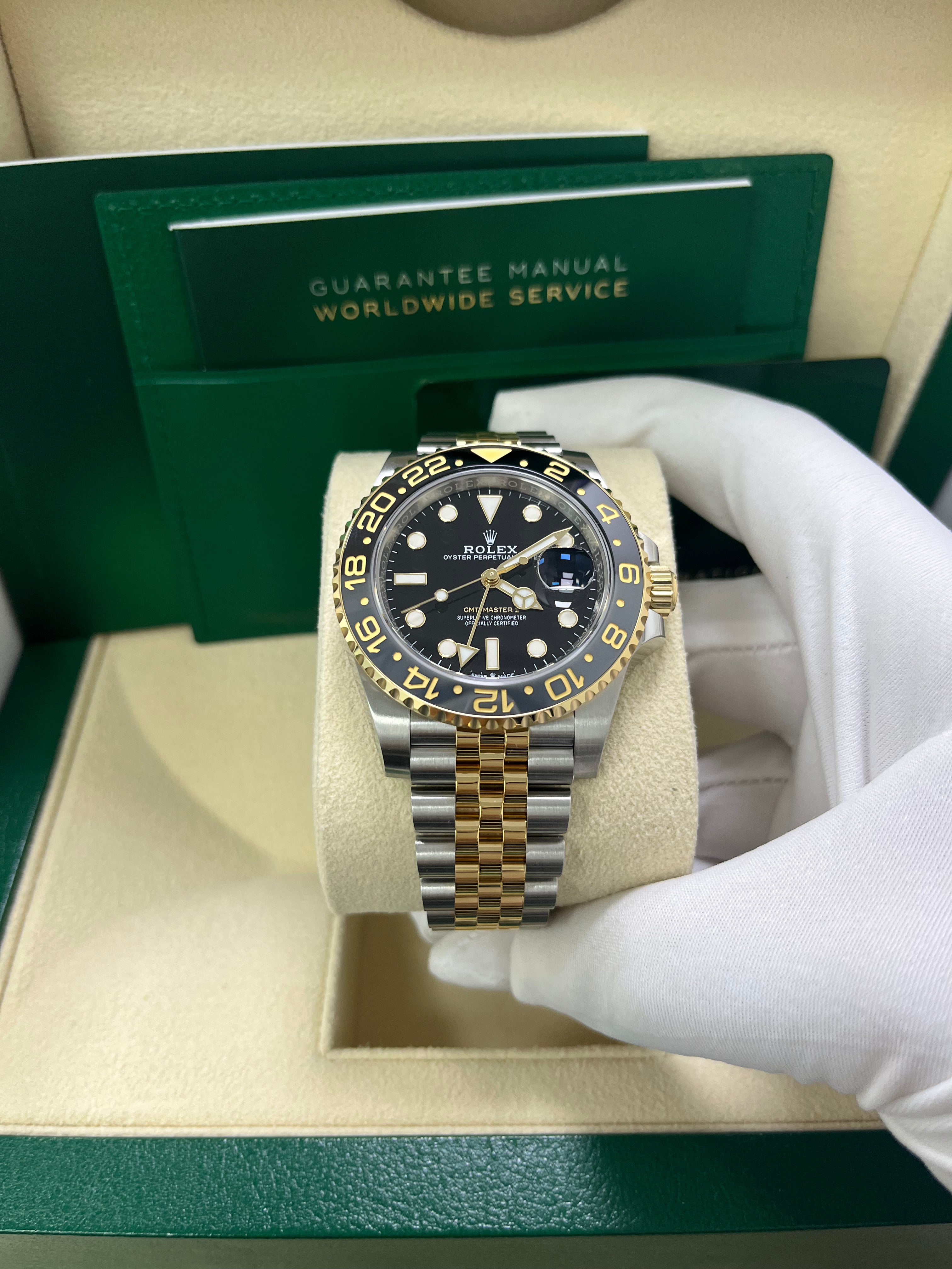 Rolex GMT Master II Two Tone Black Jubilee 126713GRNR Watch - Luxury Stainless Steel & Gold Men's Timepiece for Travel, Business & Special Occasions