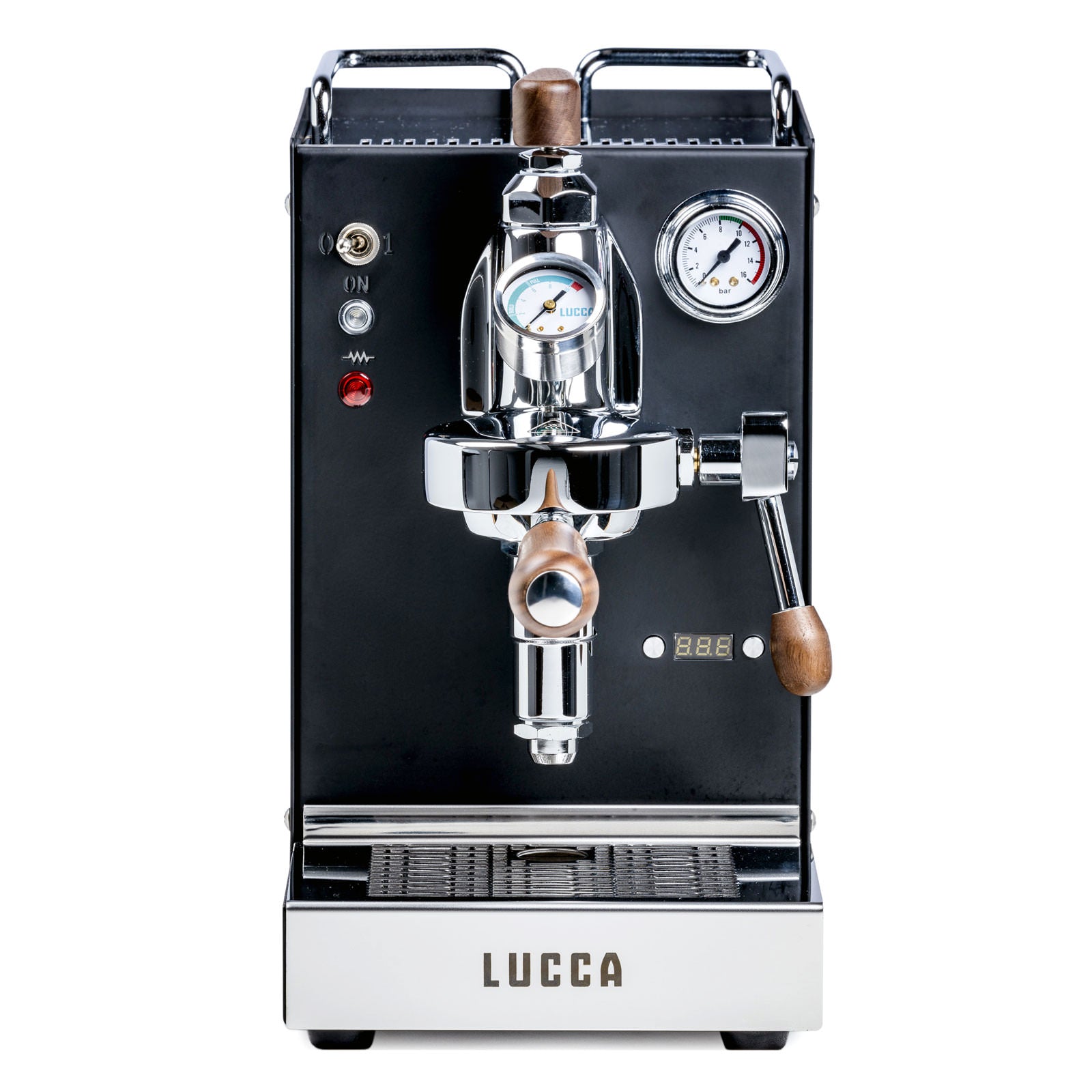 LUCCA Solo Espresso Machine with Flow Control - Professional Home Barista Coffee Maker for Perfect Crema | Ideal for Small Kitchens, Office Use & Coffee Enthusiasts