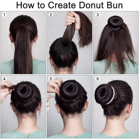 Donut Bun Maker for Women & Girls - 3-Piece Hair Bun Shaper Set (2 Medium & 1 Small) - Hair Styler Roller for Perfect Buns - Great for Parties, Weddings & Everyday Hairstyles