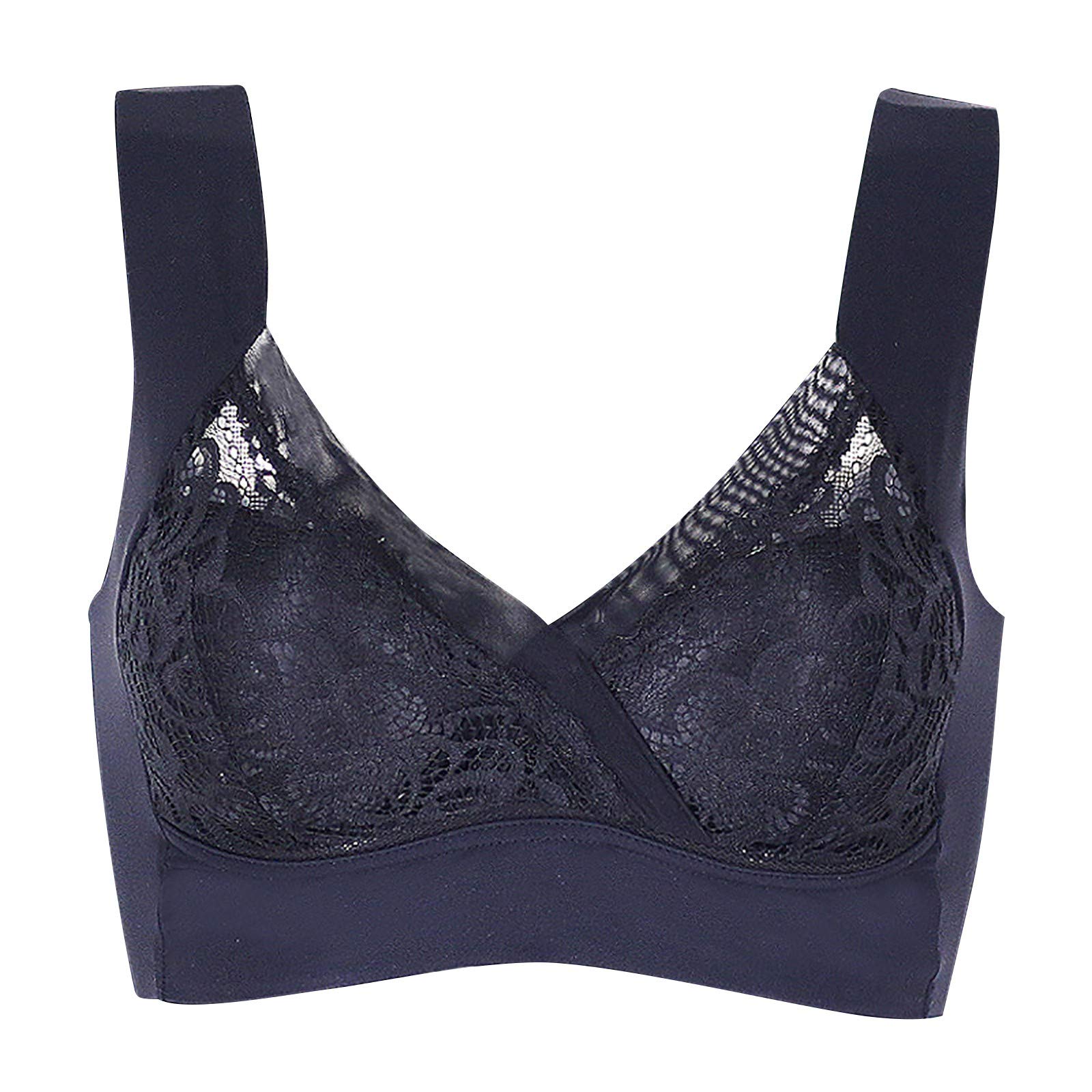 Breathable Front Closure Yoga Sports Bra for Women - Supportive High-Impact Workout Top with Elastic Lace Trim | Perfect for Yoga, Gym, Running & Fitness Activities