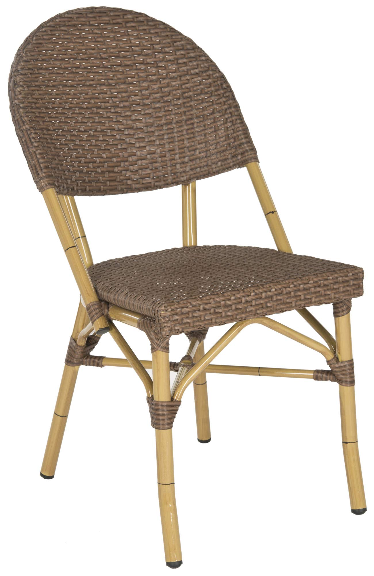 Safavieh Barrow Indoor Outdoor Stacking Chairs Set of 2 - Grey Patio Dining Chairs for Backyard, Poolside & Small Space Living