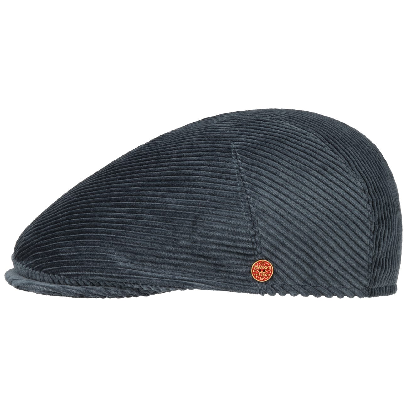 Mayser Sidney Cross Corduroy Flat Cap for Men - Classic Vintage Style Hat for Casual & Outdoor Wear