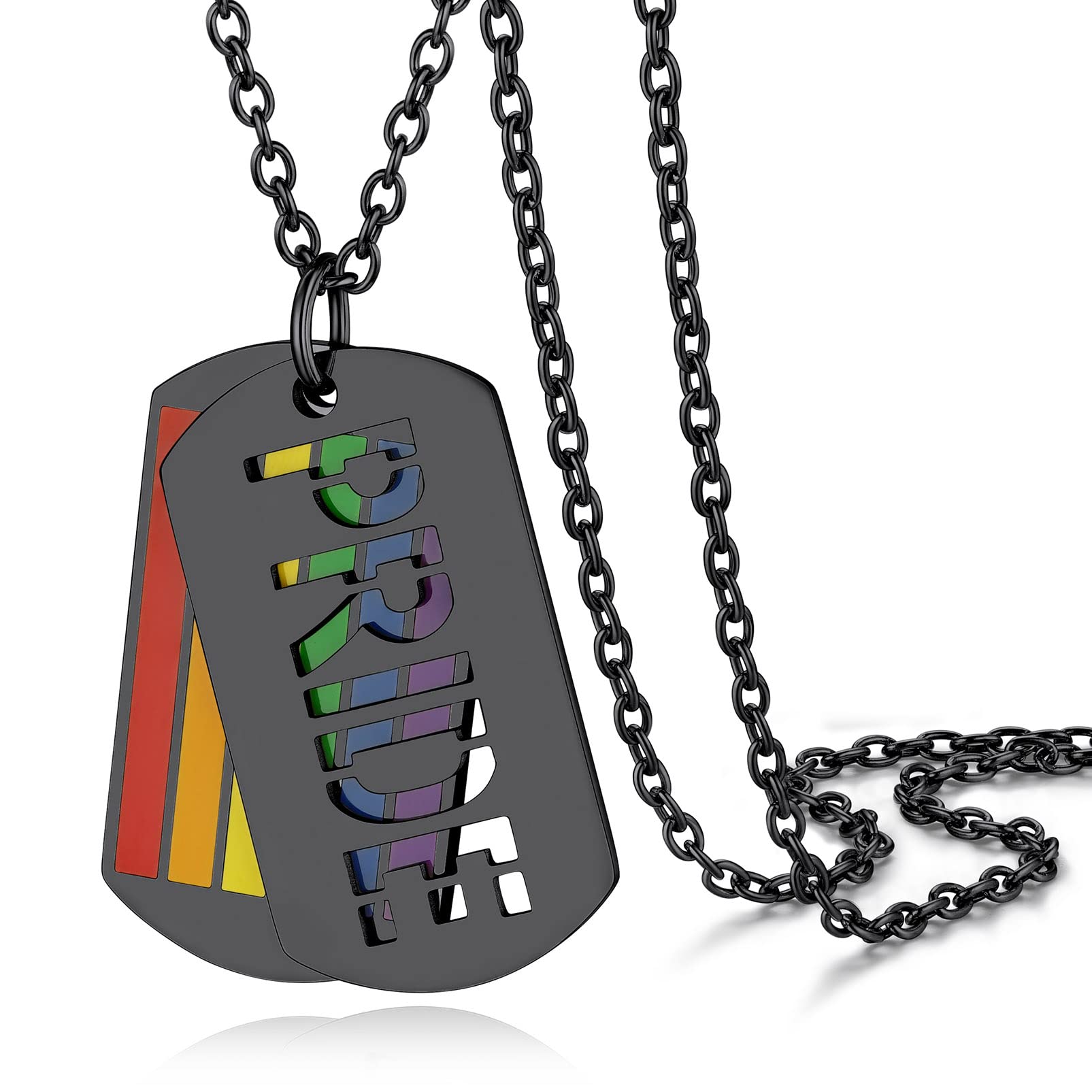 LGBTQ Pride Rainbow Necklace & Earrings Set - Gay Pride Jewelry for Men & Women - Perfect for Pride Month, LGBTQ Events & Gifts - Comes in Gift Box