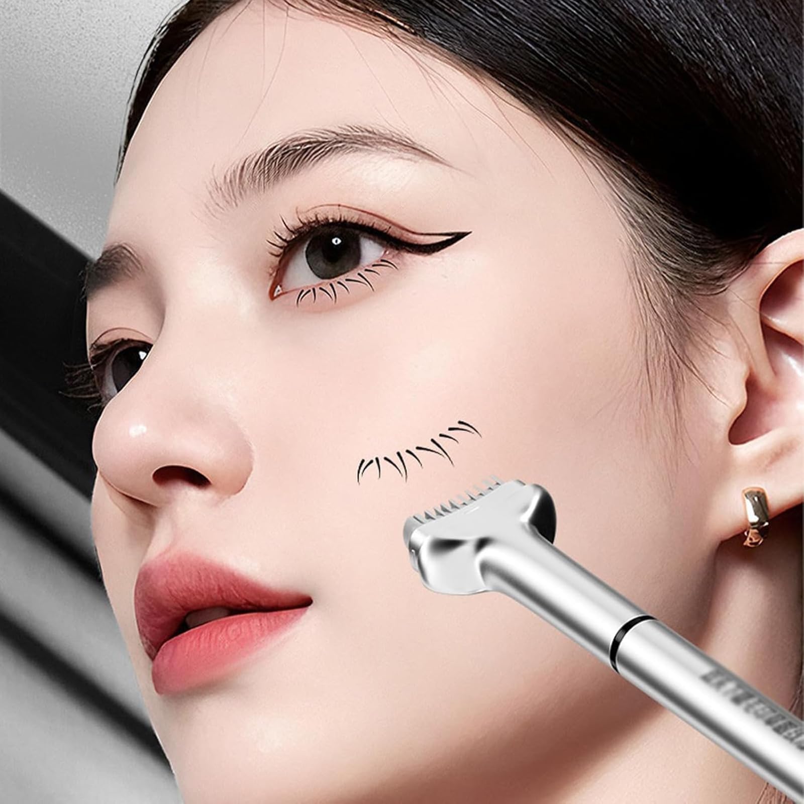 Reusable Lower Eyelash Stamp Kit with Ink - Quick & Easy Eye Makeup Tool for Beginners | Perfect for Daily Makeup, Party Looks & Professional Use